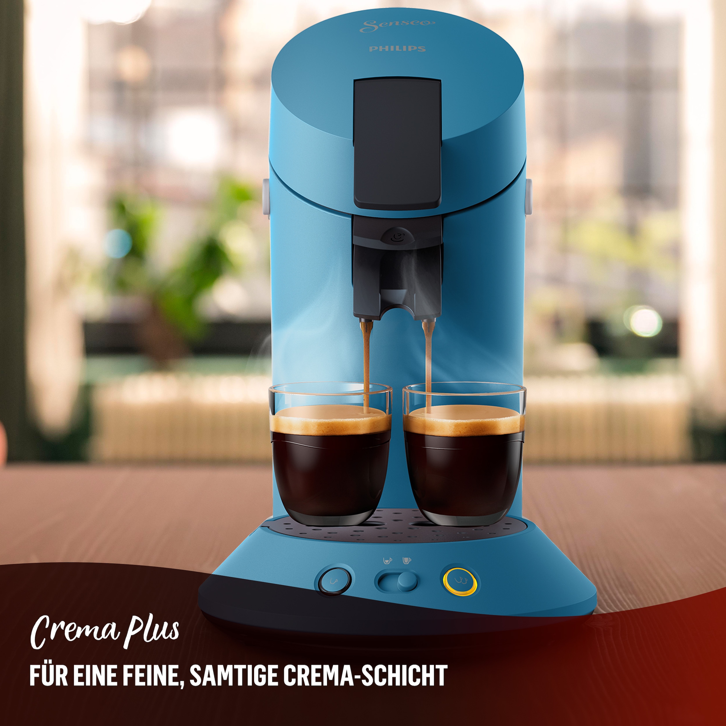 Philips Senseo Kaffeepadmaschine »Original Plus CSA210/60, mit zwei Kaffee-Einstellungen«, aus 28% rec. Plastik, inkl. Gratis-Zugabe (Wert 5 € UVP)