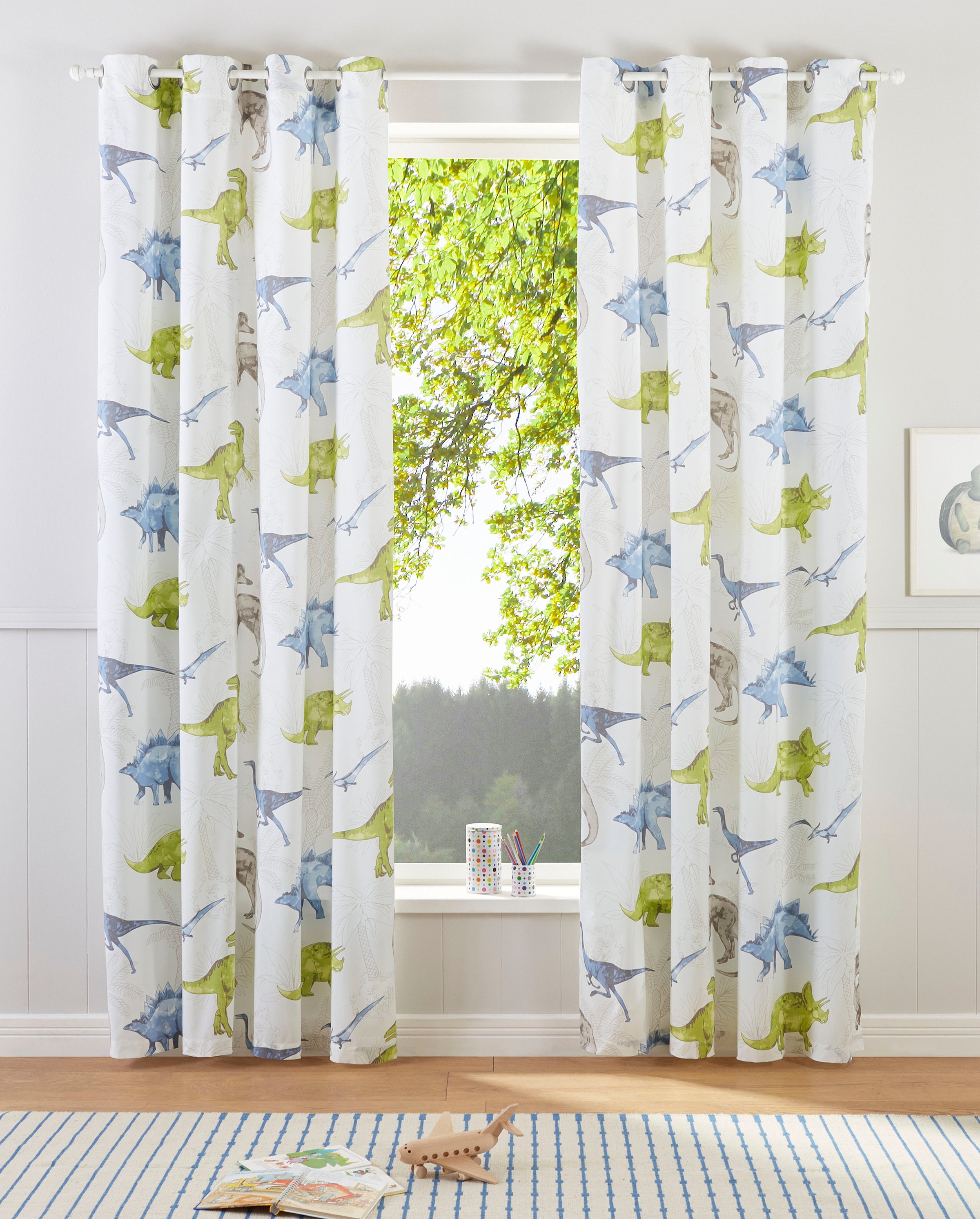 OTTO home Gardine »DINO« Ösen 1 Stk. tlg. Kindergardine, einseitig mit Dino günstig online kaufen