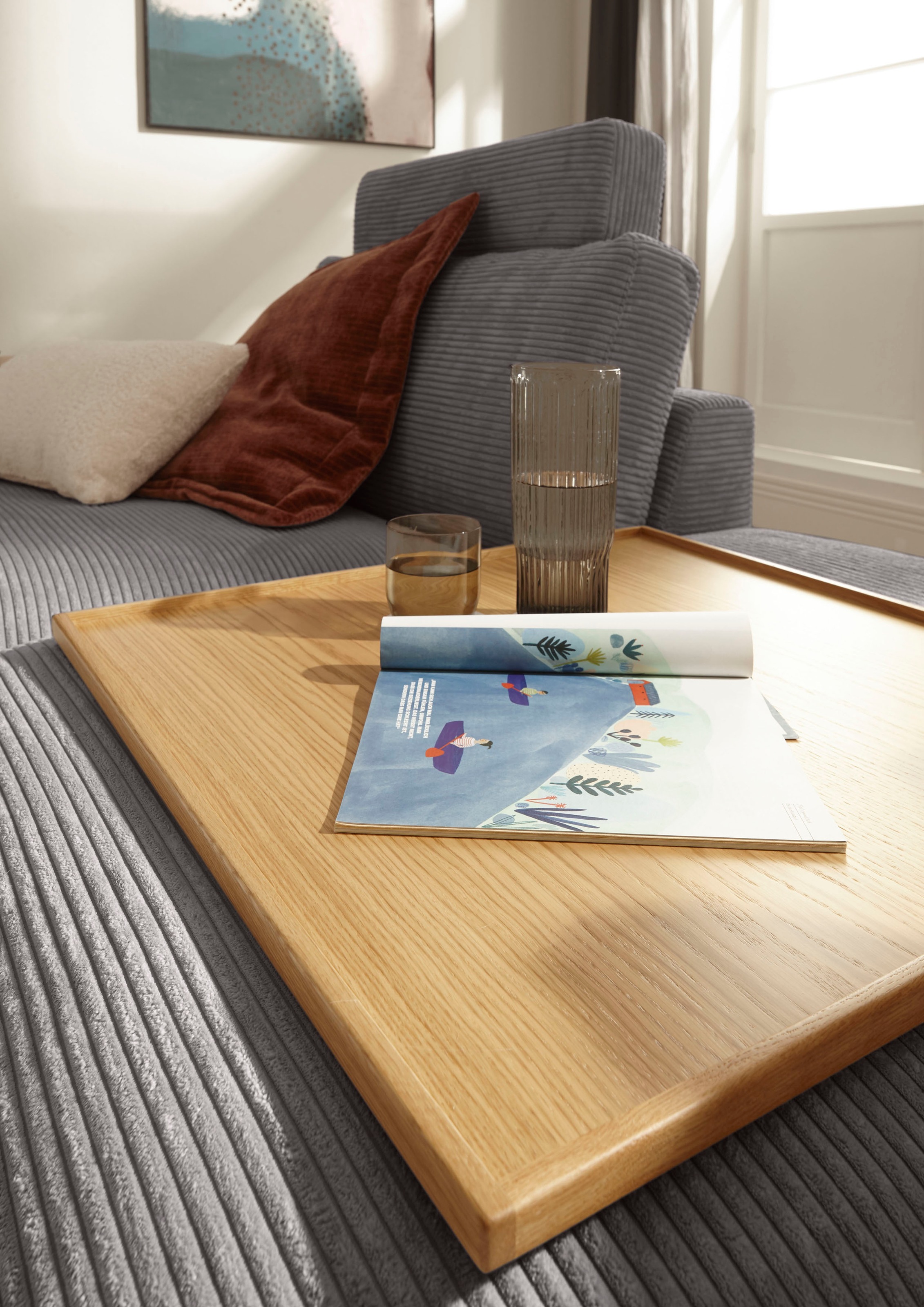Musterring Wohnlandschaft »Lucia U-Form«, Cord-Bezug, inklusive Kopfstütze, Gesamtbreite 524 cm