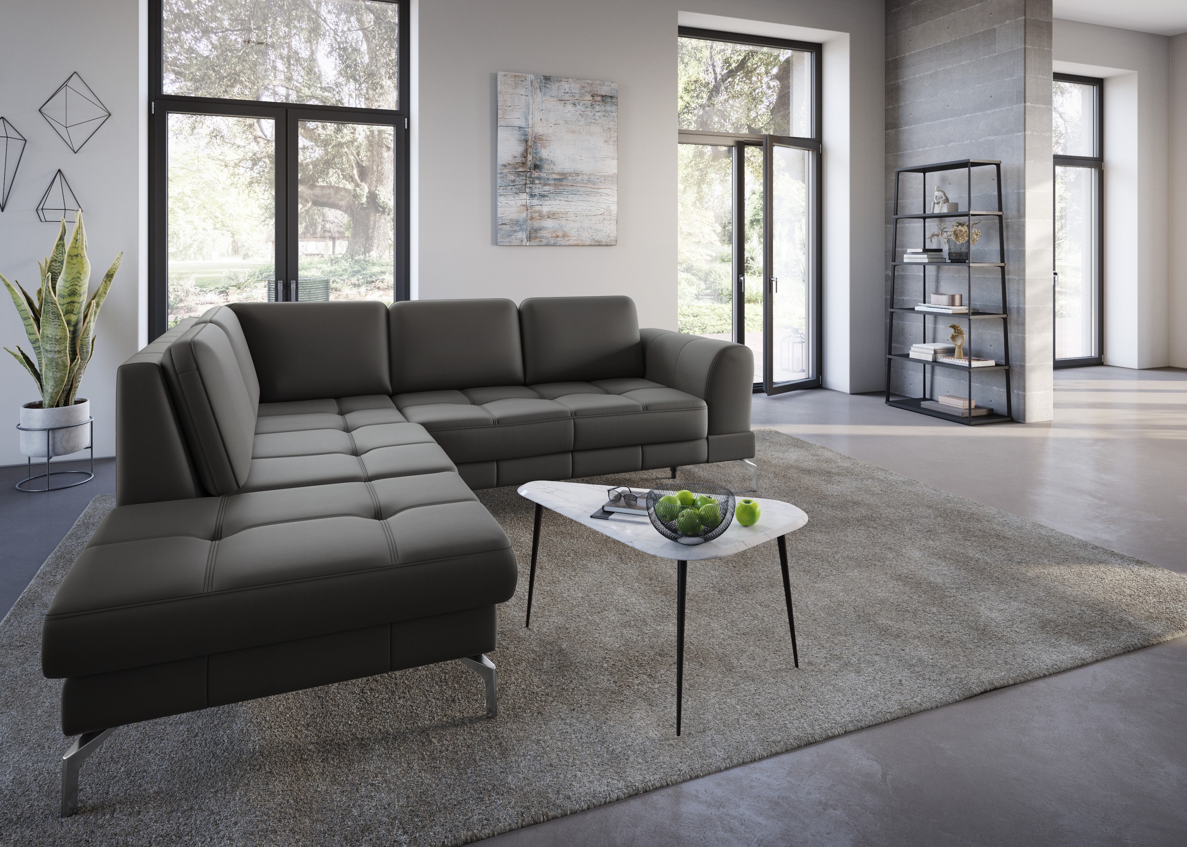 sit&more Ecksofa »Bendigo L-Form«, inklusive Sitztiefenverstellung, Bodenfreiheit 15 cm, in 2 Fußfarben