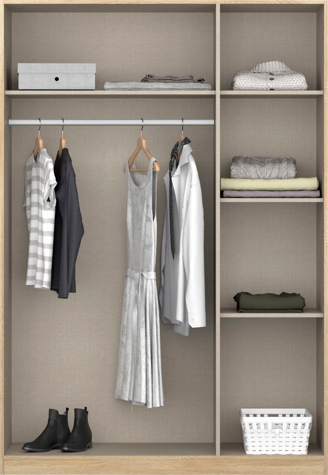 rauch Drehtürenschrank »Kleiderschrank Schrank Garderobe Schlafzimmerschrank CELLE«, in 4 Breiten und 2 Höhen, optional mit Schubkästen MADE IN GERMANY