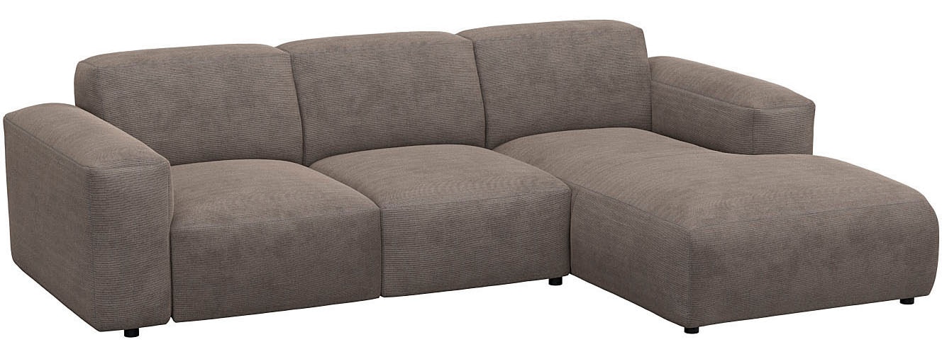 FLEXLUX Ecksofa »Lucera Chaislongue rechts oder links, L-Form, bequem«, modern & anschmiegsam, Kaltschaum, Stahl-Wellenunterfederung