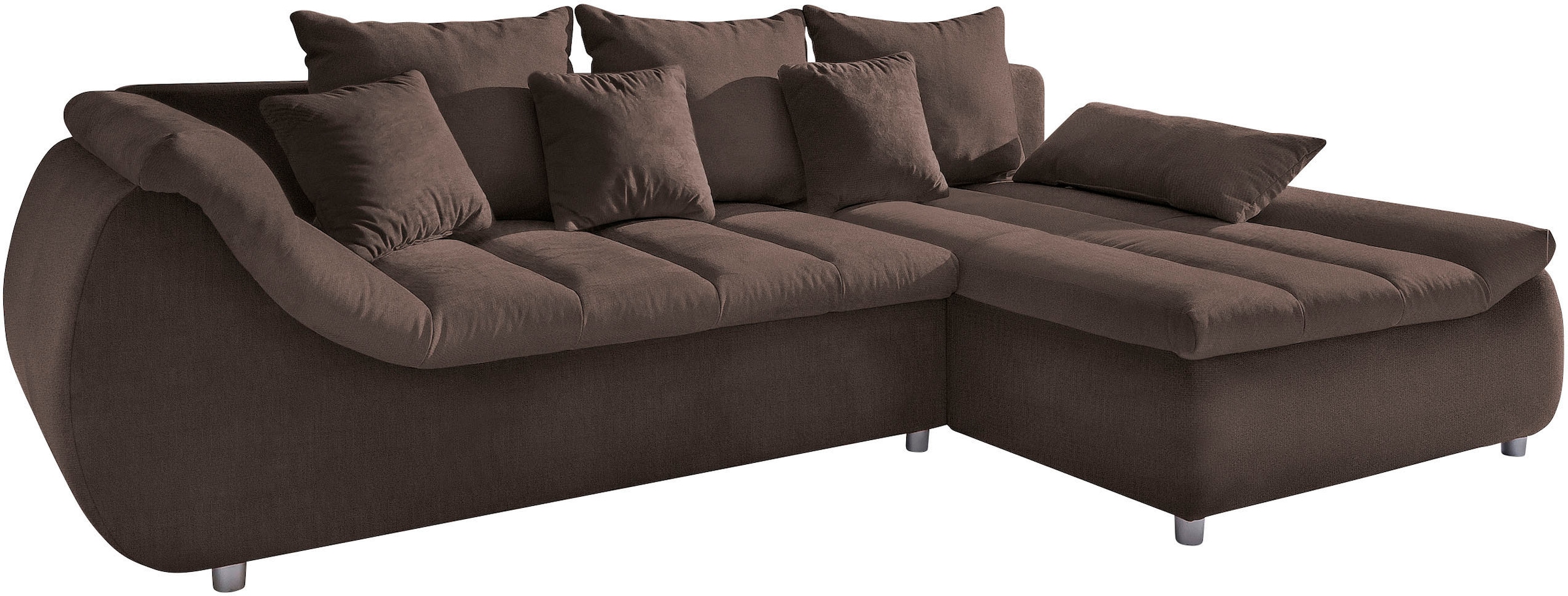 INOSIGN Ecksofa »Imola elegant und bequem, aktuelle Steppung im Sitz, L-Form«, wahlweise mit Bettfunktion