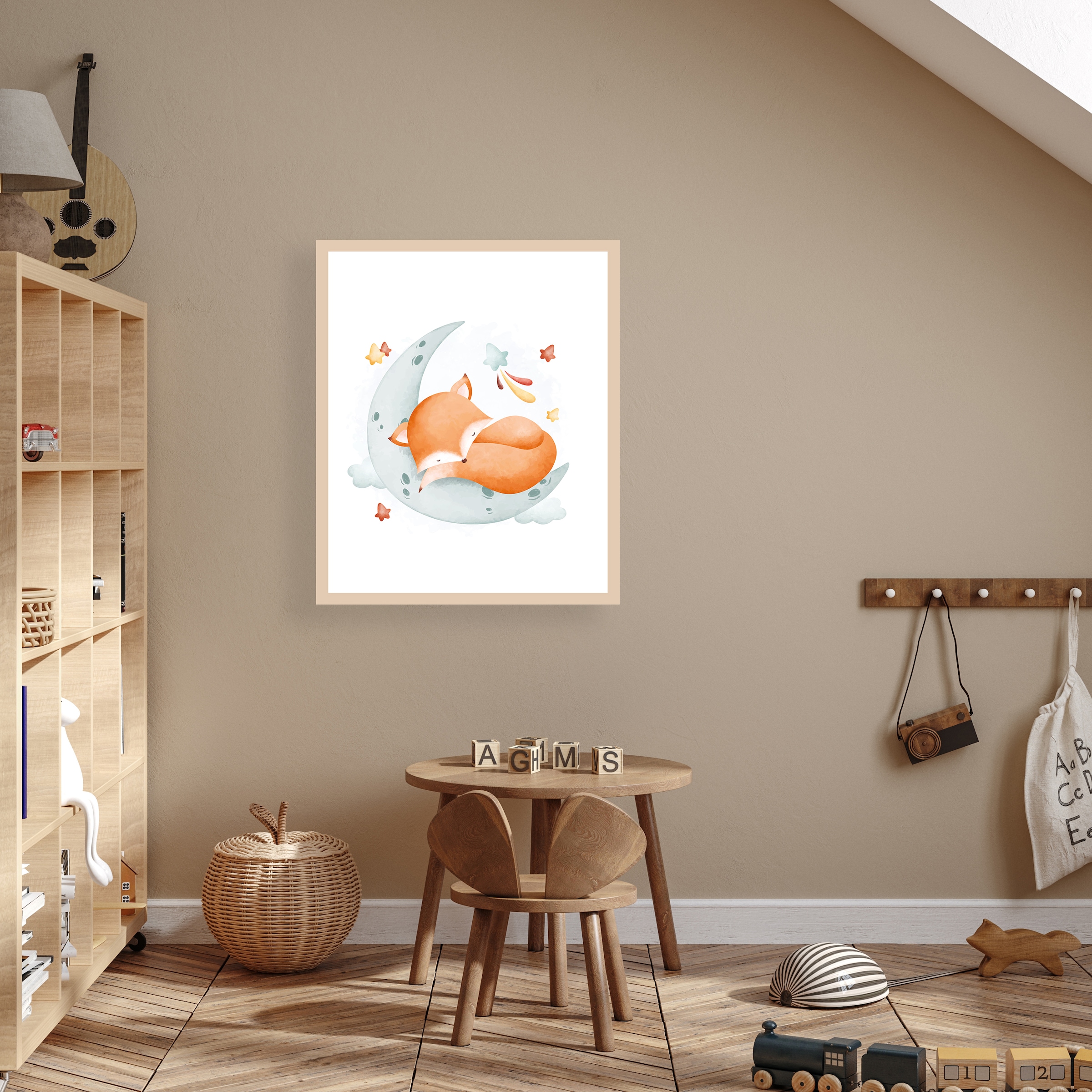 Lüttenhütt Poster »Schlafender Fuchs auf Mond mit Sternen«, Fantasy-Füchse- günstig online kaufen