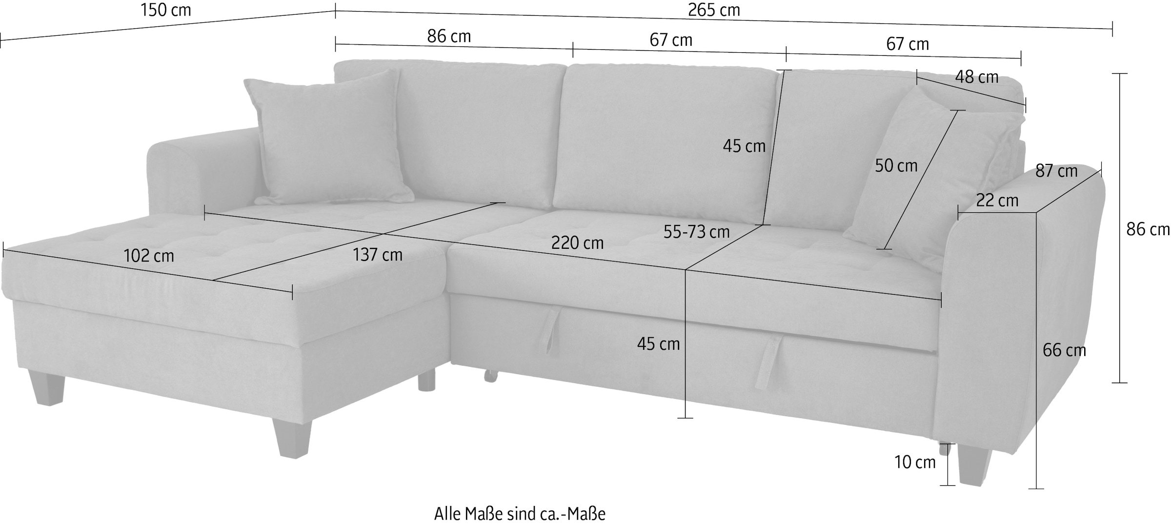 Trends by HG Ecksofa »Moritz, L-Form«