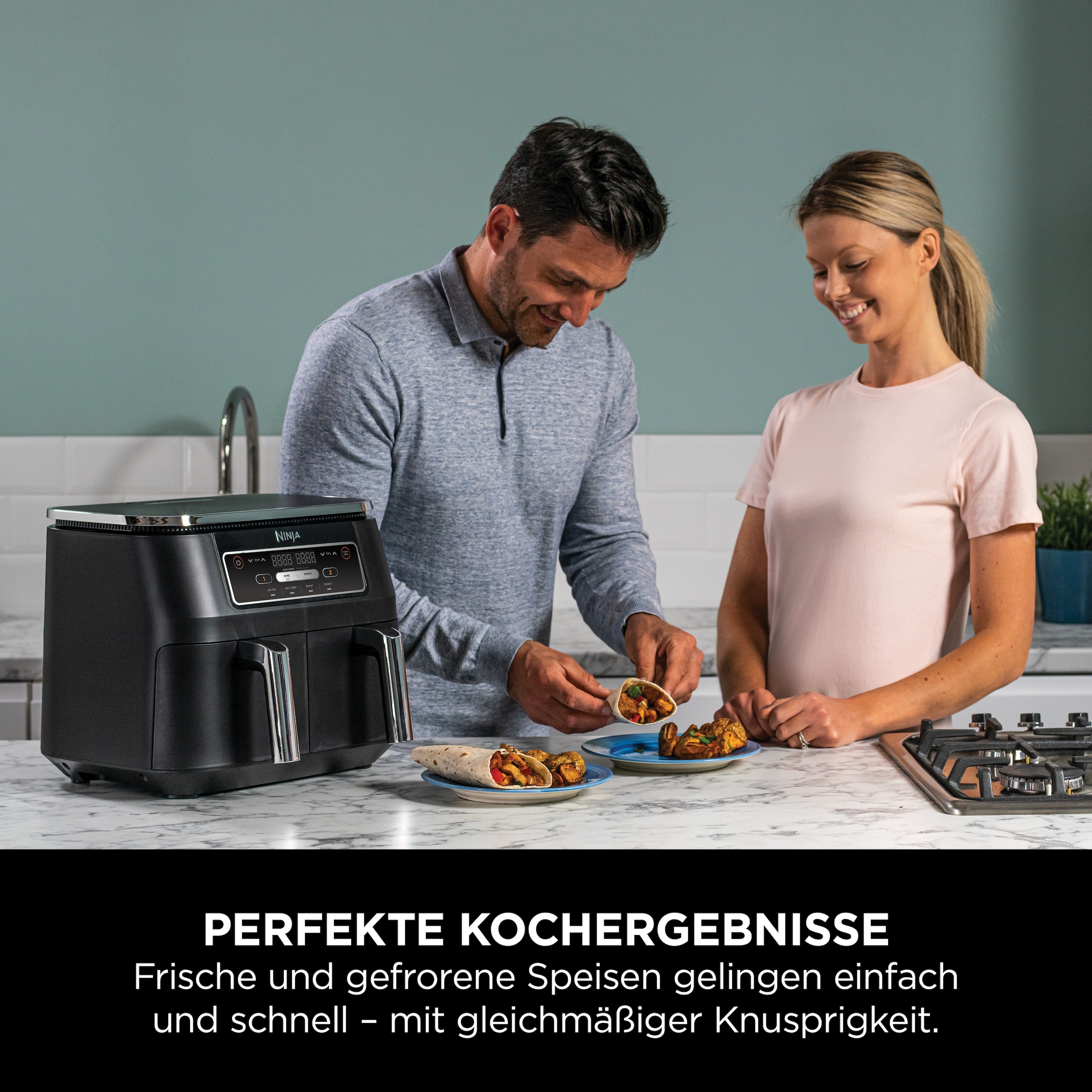 NINJA Heißluftfritteuse »AF200EU Ninja Foodi«, 2400 W, 4-in-1 Dual Zone, 7,6 L