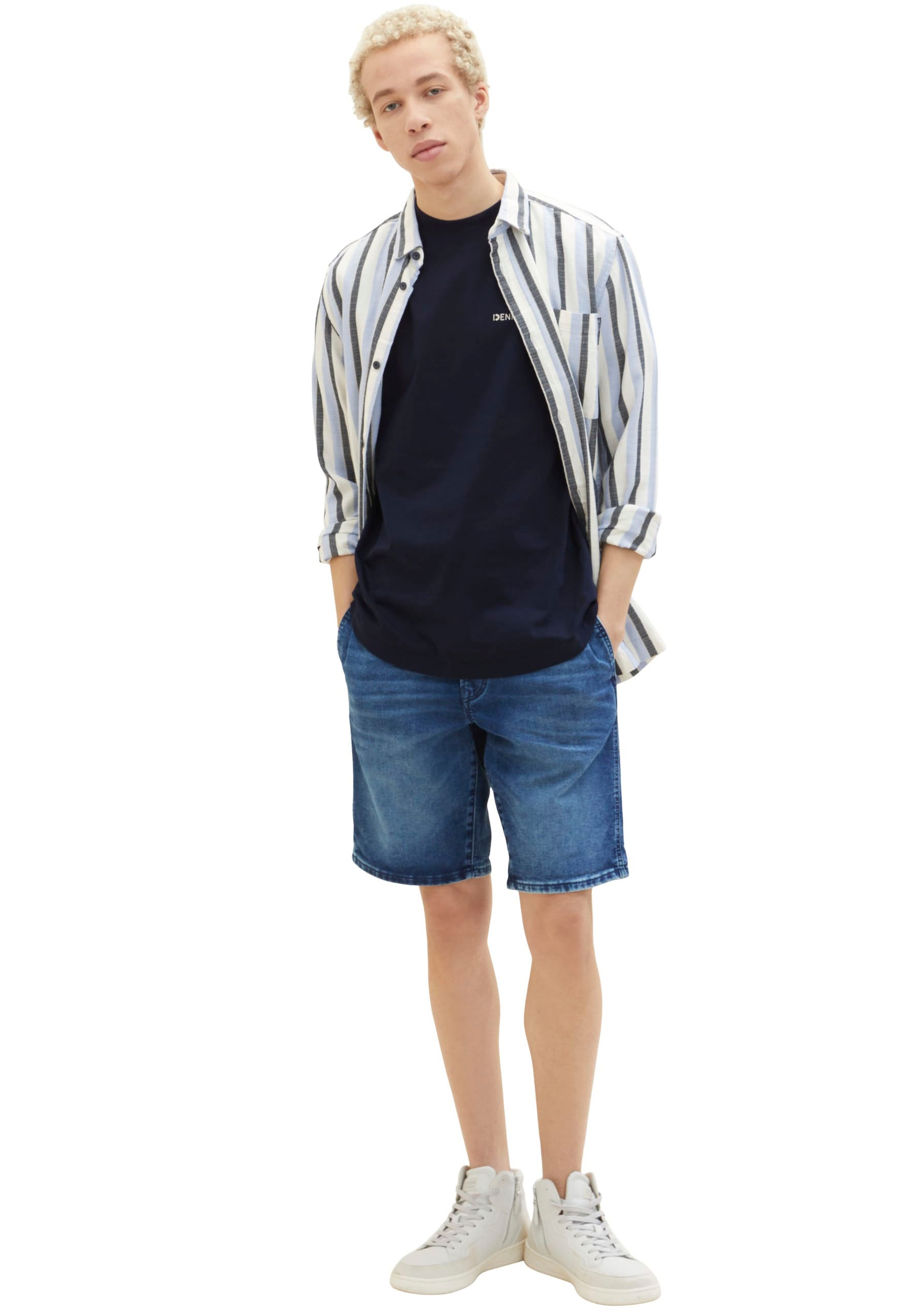7. Bild von TOM TAILOR Denim Jeansshorts, mit elastischem Tunnelzugbund