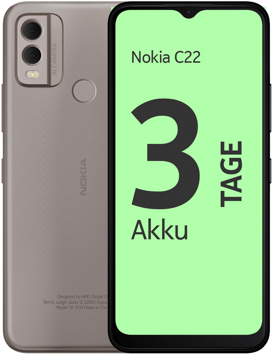 Nokia Smartphone »C22, 2+64GB«, 64 online Sand, 13 Speicherplatz, cm/6,52 Kamera MP Zoll, GB bestellen 16,56