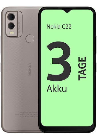 Smartphone »C22, 2+64GB«, Sand, 16,56 cm/6,52 Zoll, 64 GB Speicherplatz, 13 MP Kamera