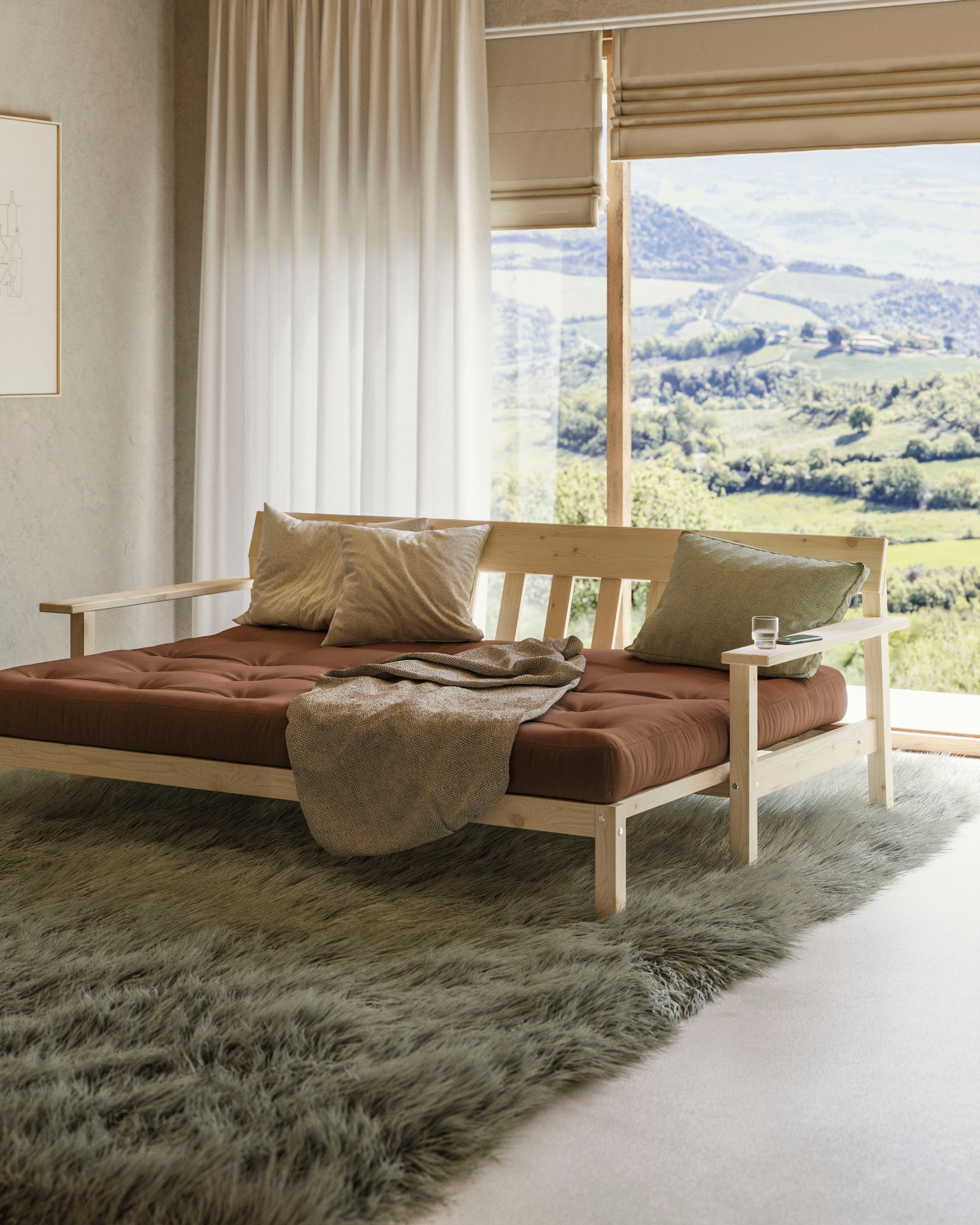 Karup Design Schlafsofa »Unwind« Mit Holzstruktur, inkl. Futonmatratze, Liegefläche 130x190 cm
