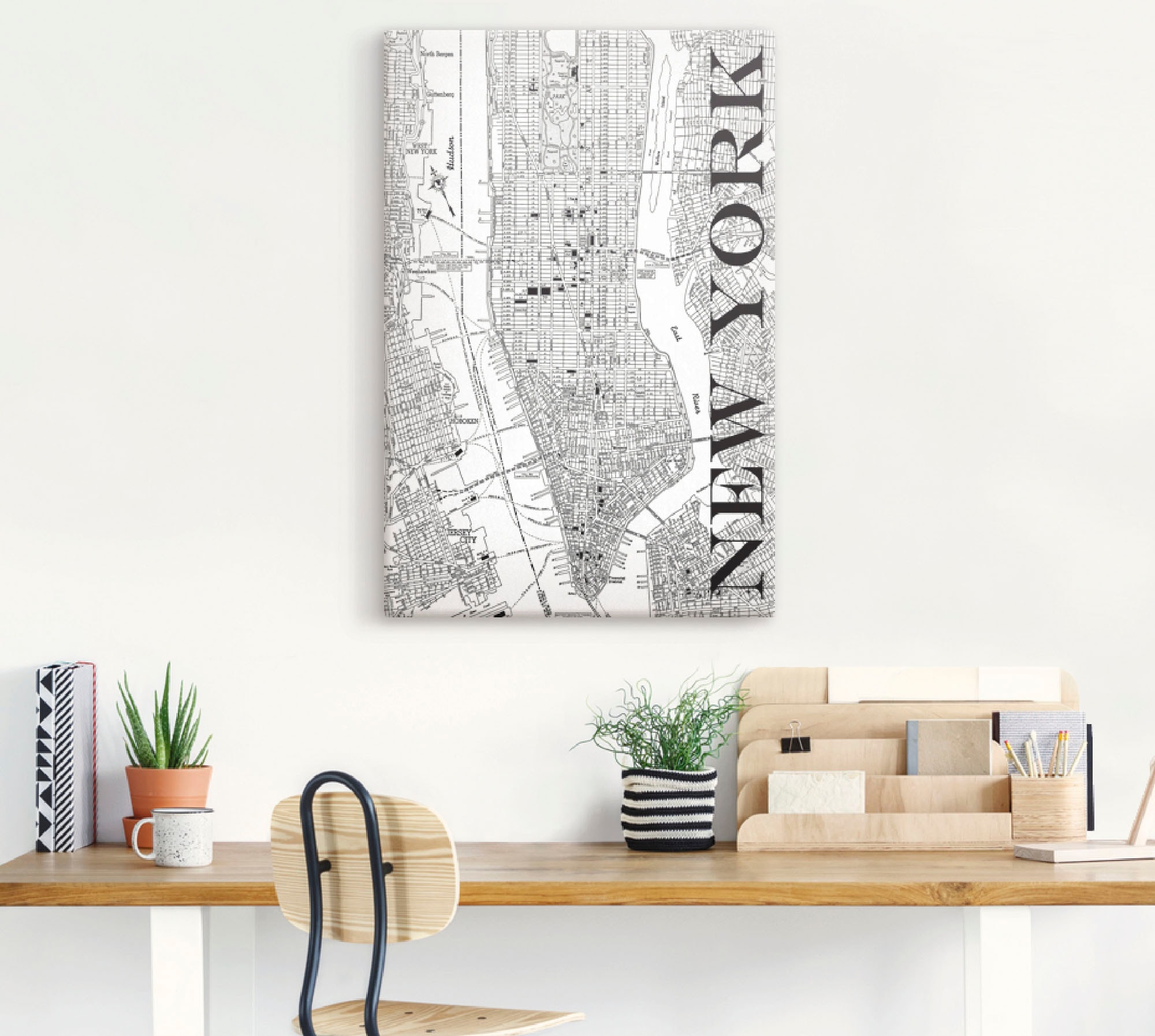 Artland Leinwandbild »New York Karte Straßen Karte«, Amerika, (1 St.), auf günstig online kaufen