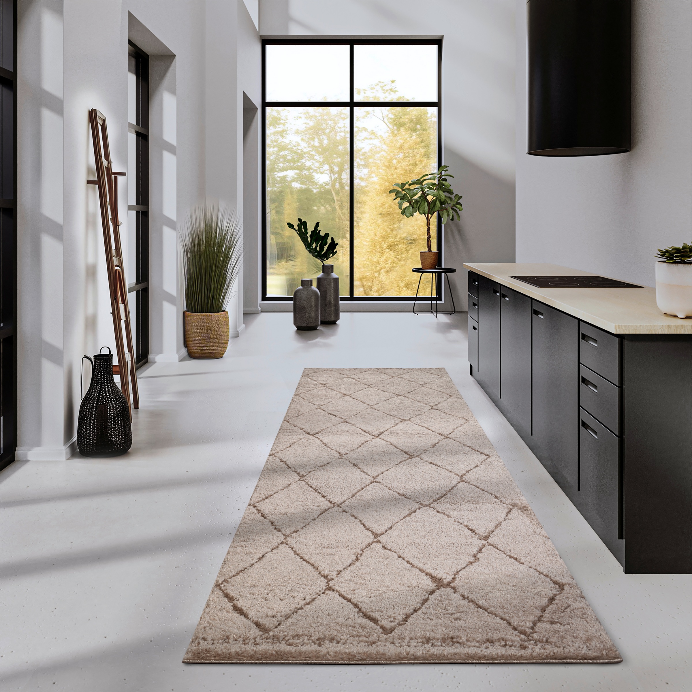 ELLE DECORATION Designteppich »Perrotin«, rechteckig, 18 mm Höhe, Läufer, Shaggy, flauschig, weich, Langflor, modern, Hoch Tief Effekt