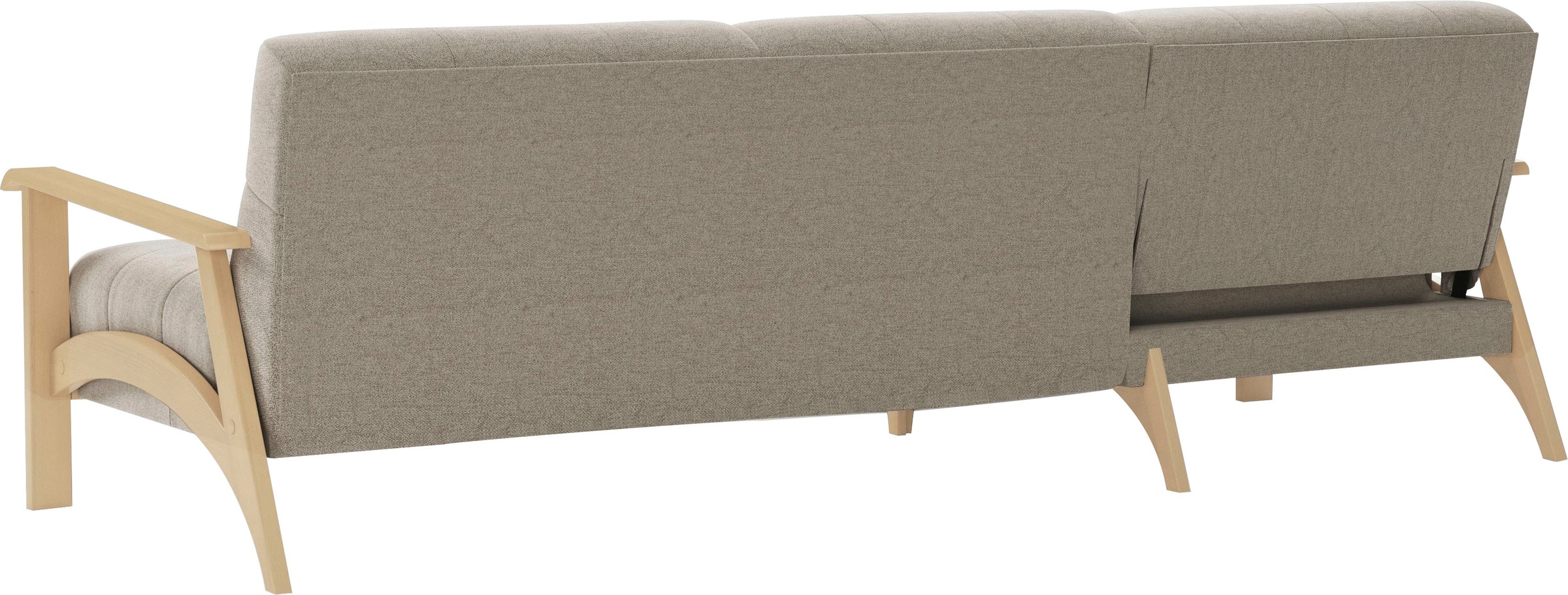 sit&more Ecksofa »Billund L-Form«, Armlehnen aus Buchenholz in natur, verschiedene Bezüge und Farben