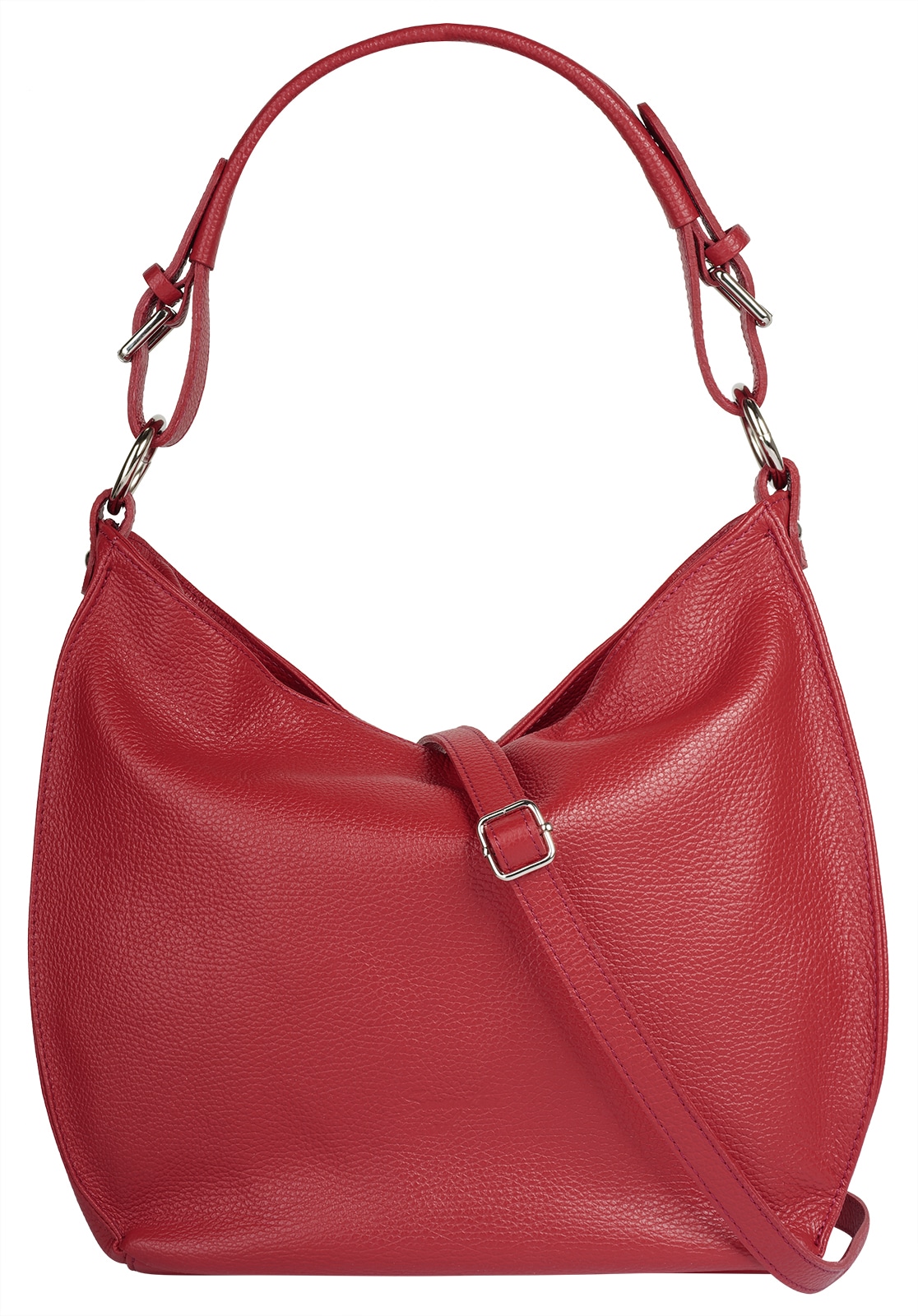 Shopper, echt Leder, Made in Italy, Gr. B/H/T: 36 cm x 30 cm x 10 cm onesize, rot
