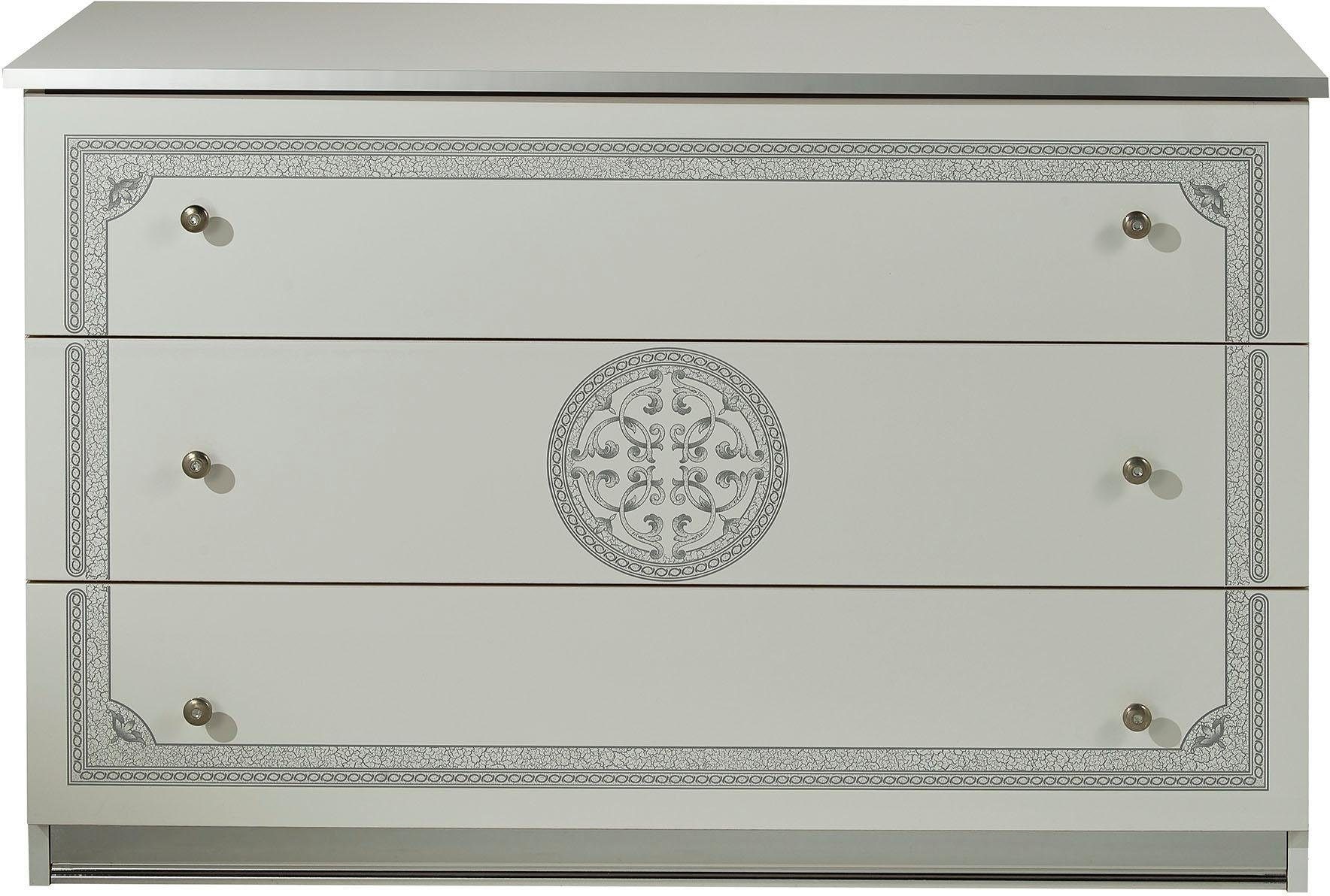 INOSIGN Schubkastenkommode »Greta, aus FSC-zertifiziertem Holzwerkstoff mit Dekor im Klassikstil«, (Maße (B/T/H): 113/42/73,5 cm), mit 3 Schubladen, soft-close-Funktion, Made in Italy