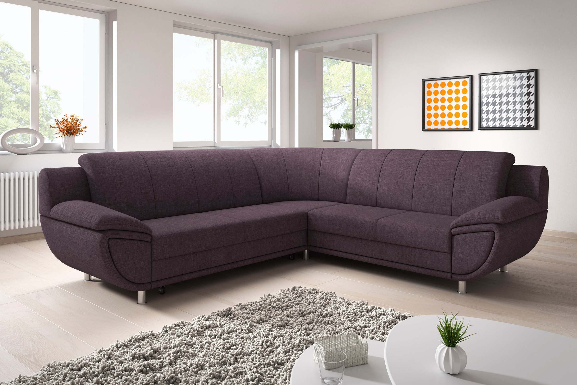 TRENDMANUFAKTUR Ecksofa »Rondo II, zeitlos & elegant, bequeme Armlehnen, L- günstig online kaufen