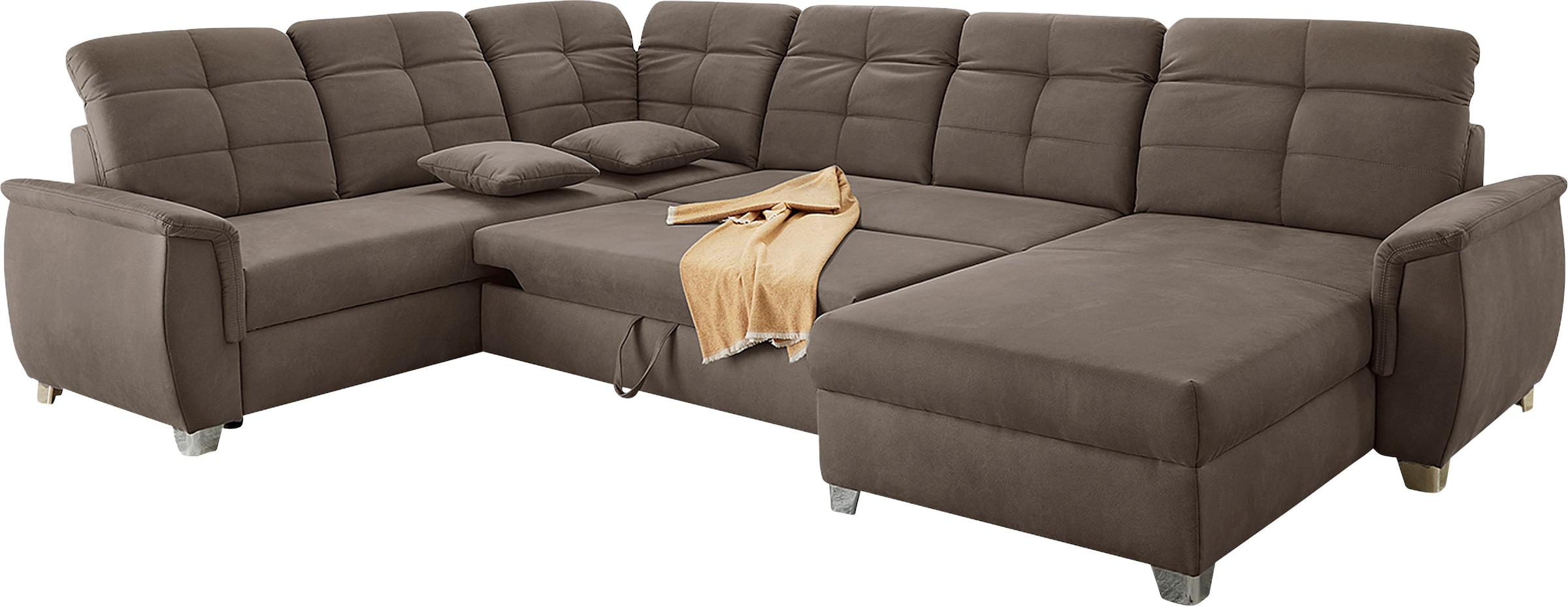 Jockenhöfer Gruppe Wohnlandschaft »Livorno U-Form«, mit 7 individuell verstellbaren Kopfteilen, Bett- und Relaxfunktion