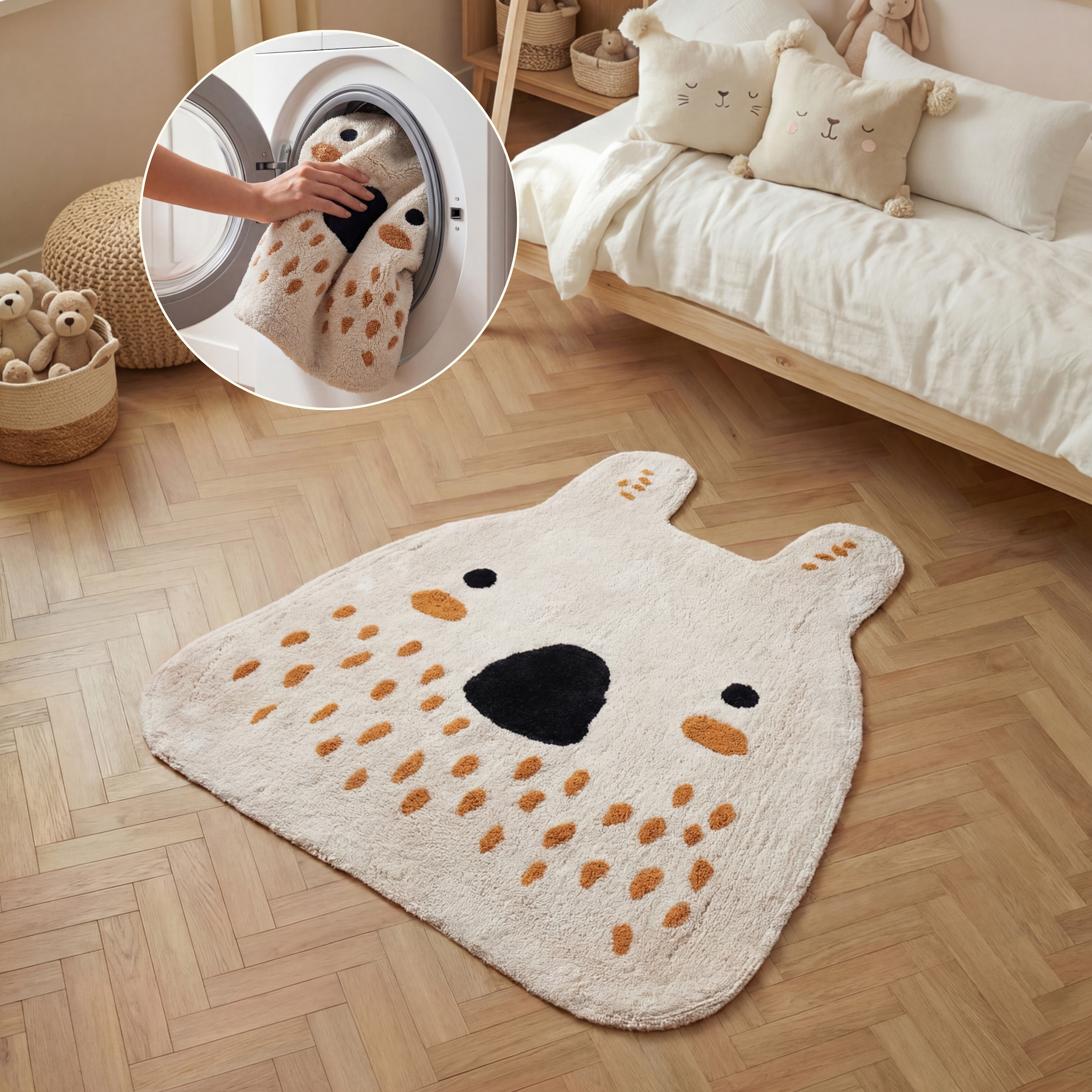 HANSE Home Kinderteppich »Nienchen« Motivform 10 mm Höhe Waschbar, Handgemacht, Baumwolle, Rutschfest Spielteppich Kinderzimmer