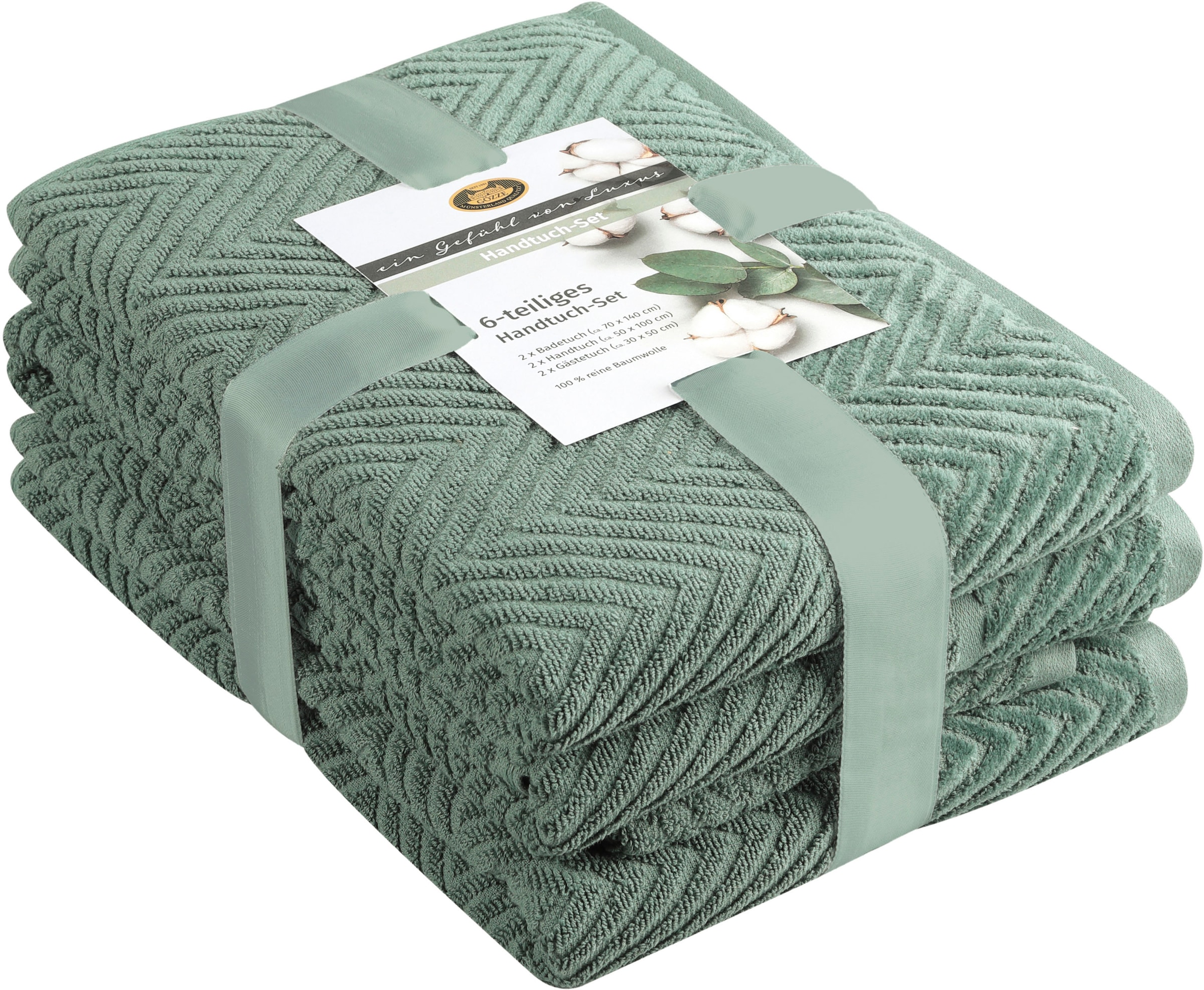 Gözze Handtuch Set »Viola«, (6 St., 2 Badetücher 70x140 cm-2 Gästetücher 30 günstig online kaufen