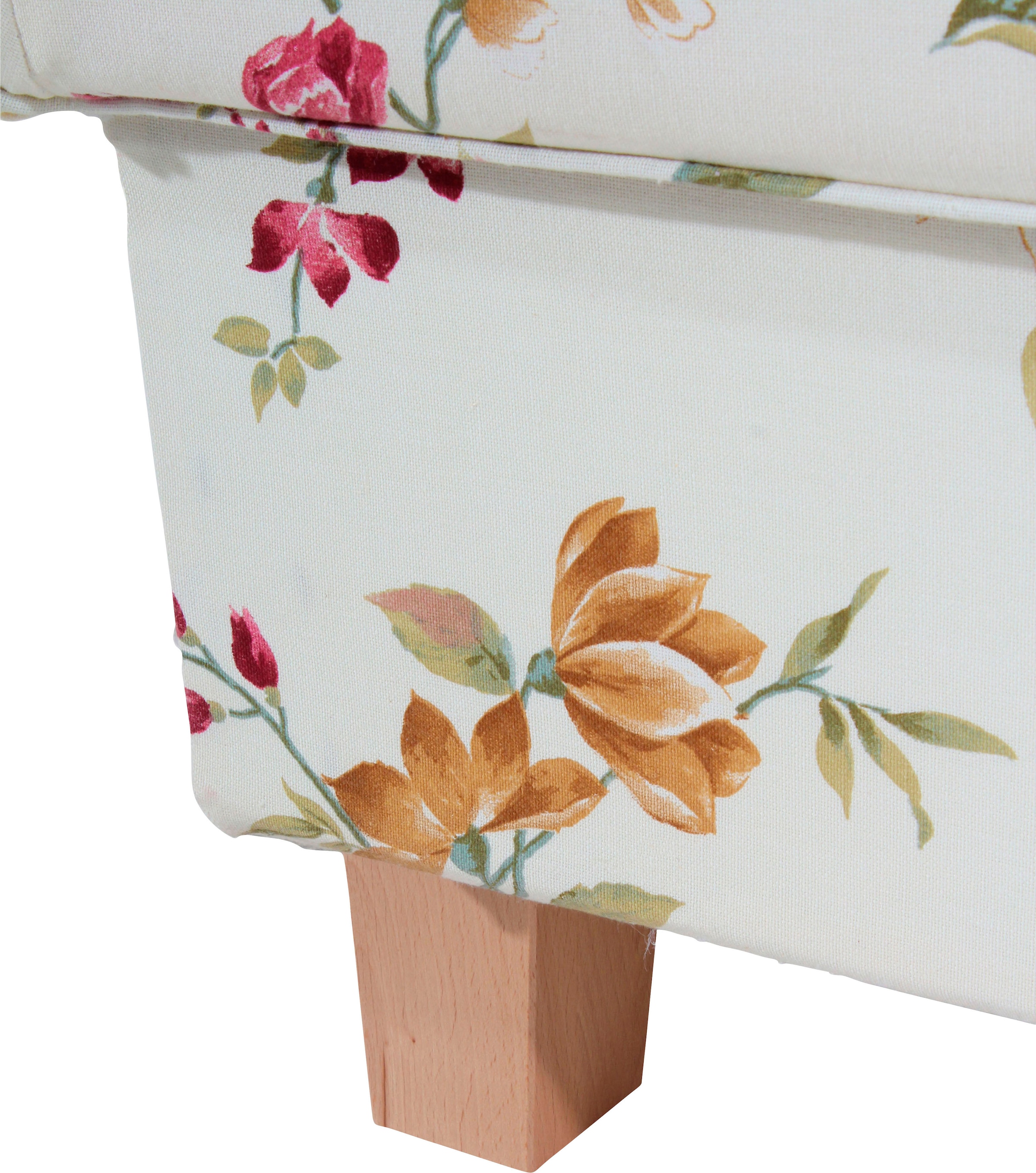 Max Winzer® Recamiere »Saturn mit verstellbarer Armlehne für hohen Sitz- und Relaxkomfort«, Armlehne links oder rechts, mit Blumenmuster, inkusive 4 Kissen