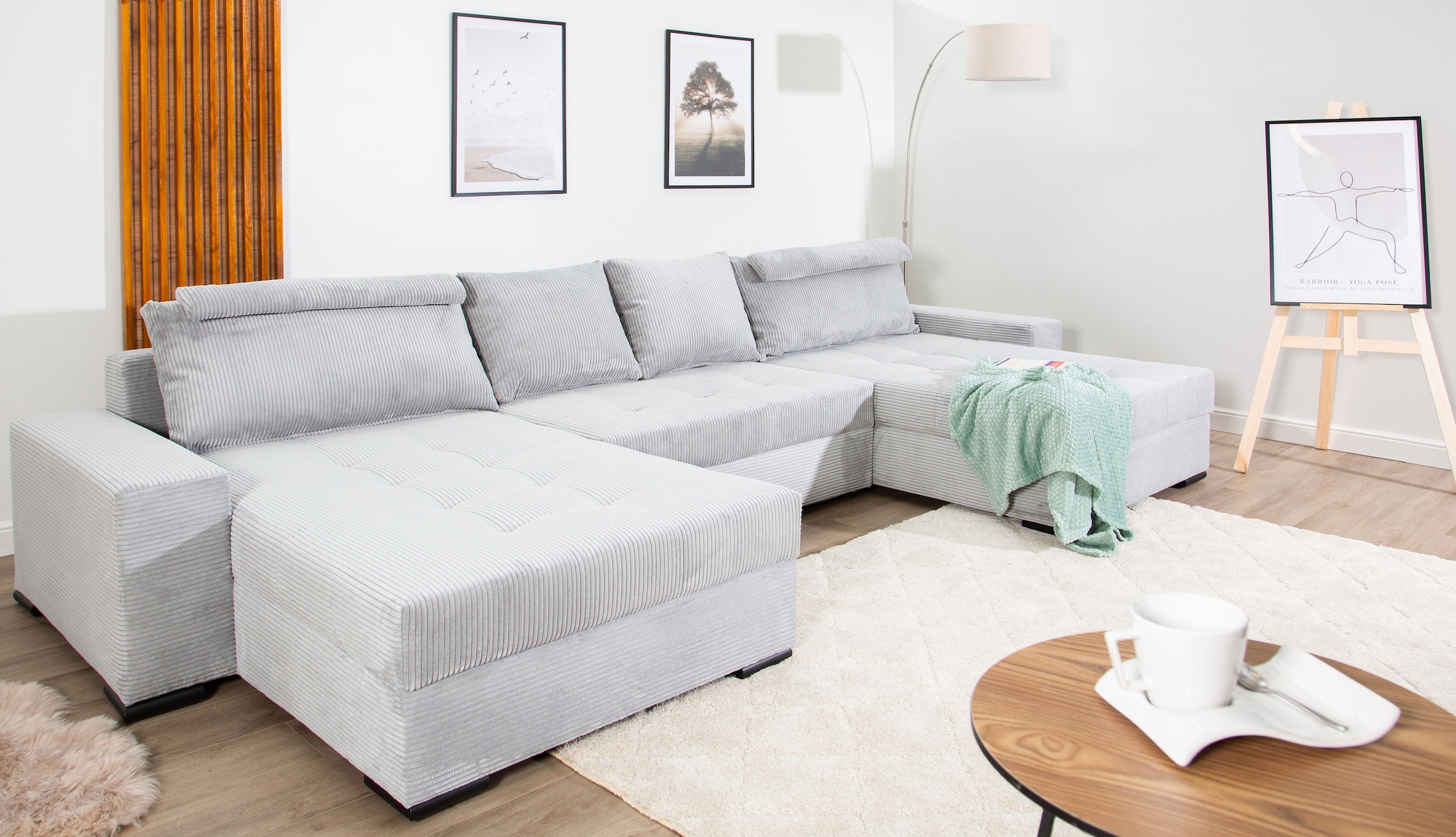 COLLECTION AB Wohnlandschaft »XXXL-Josy Relax U-Form Breite 352 cm, mit 2 gleich großen Recamieren«, inkl. Bettfunktion, Bettkasten, mit 4 Rückenkissen in zwei Größen