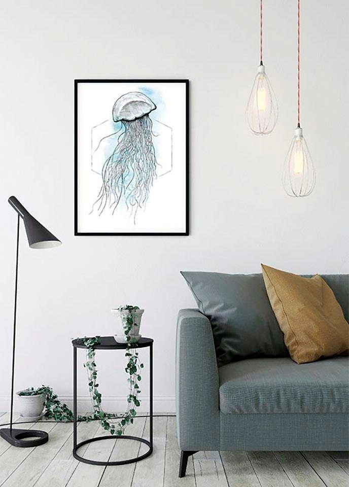Komar Bild »Jellyfish Watercolor«, Tiere, (1 St.), Wandbild zur Dekoration - ohne Rahmen