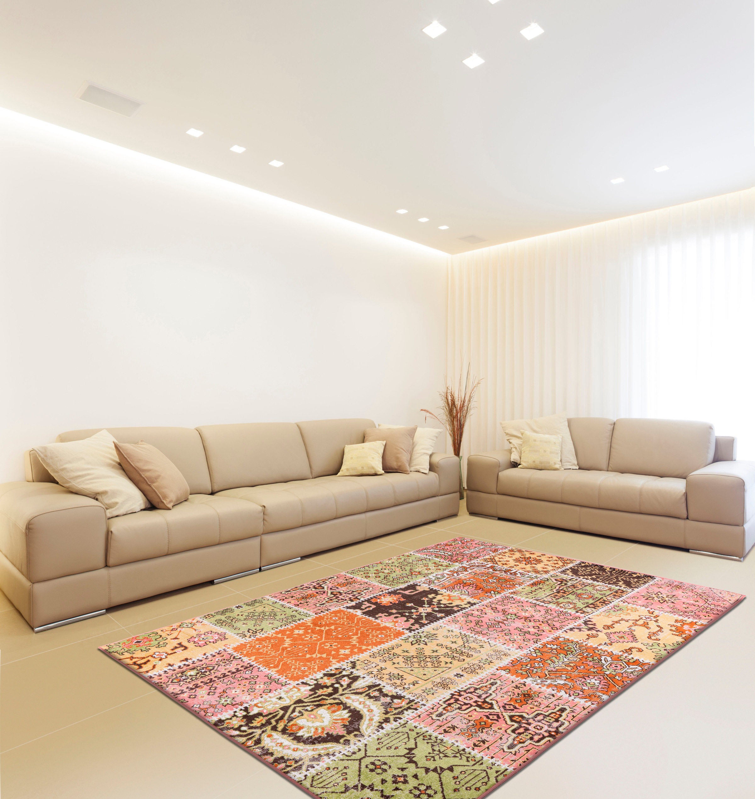calo-deluxe Teppich »Ruzica-404«, rechteckig, 6 mm Höhe, Flachgewebe, Vintage Design, Wohnzimmer