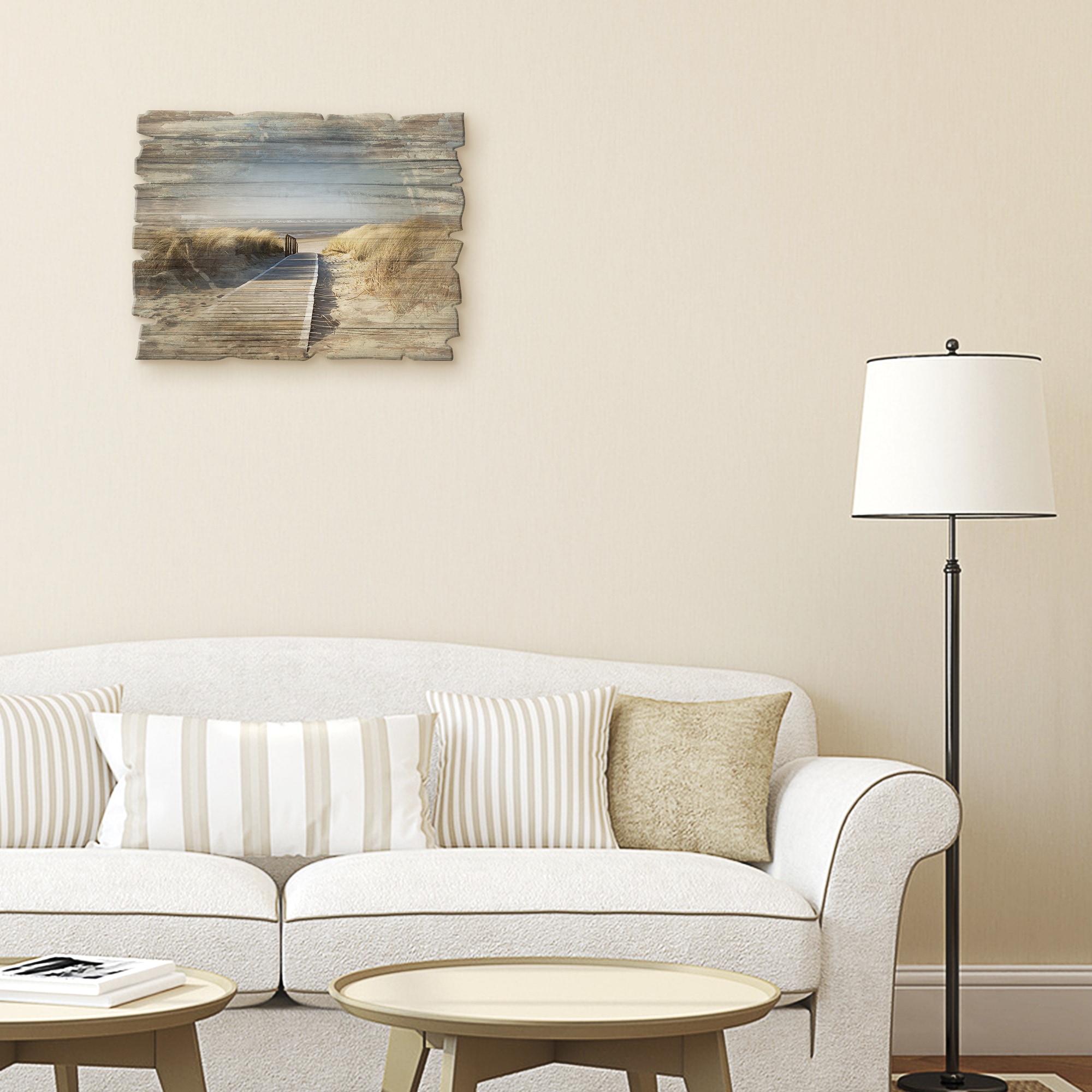 Artland Holzbild »Nordseestrand auf Langeoog - Steg« Strand 1 Stk. tlg.