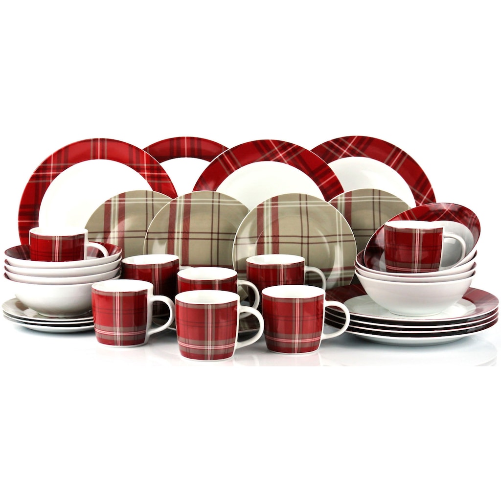 Retsch Arzberg Kombiservice »Geschirr-Set, Service Highland Red«, (Set, 32 tlg.)