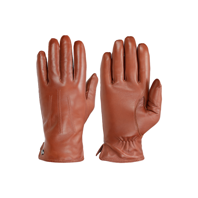 PEARLWOOD Lederhandschuhe »GRAY« 1 Paar, Weiches Innenfutter mit Wollanteil, dekorative Ziernähte chestnut