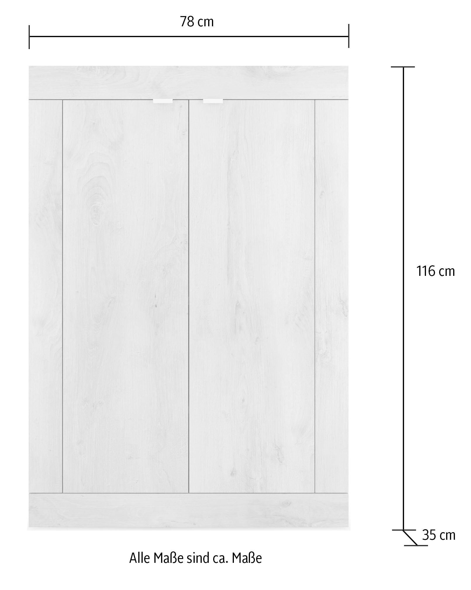 INOSIGN Schuhschrank »Basic Breite 78 cm, Höhe 116 cm, Schuhkommode,« moderne Rahmenoptik, Metallgriffe, 4 Einlegeböden