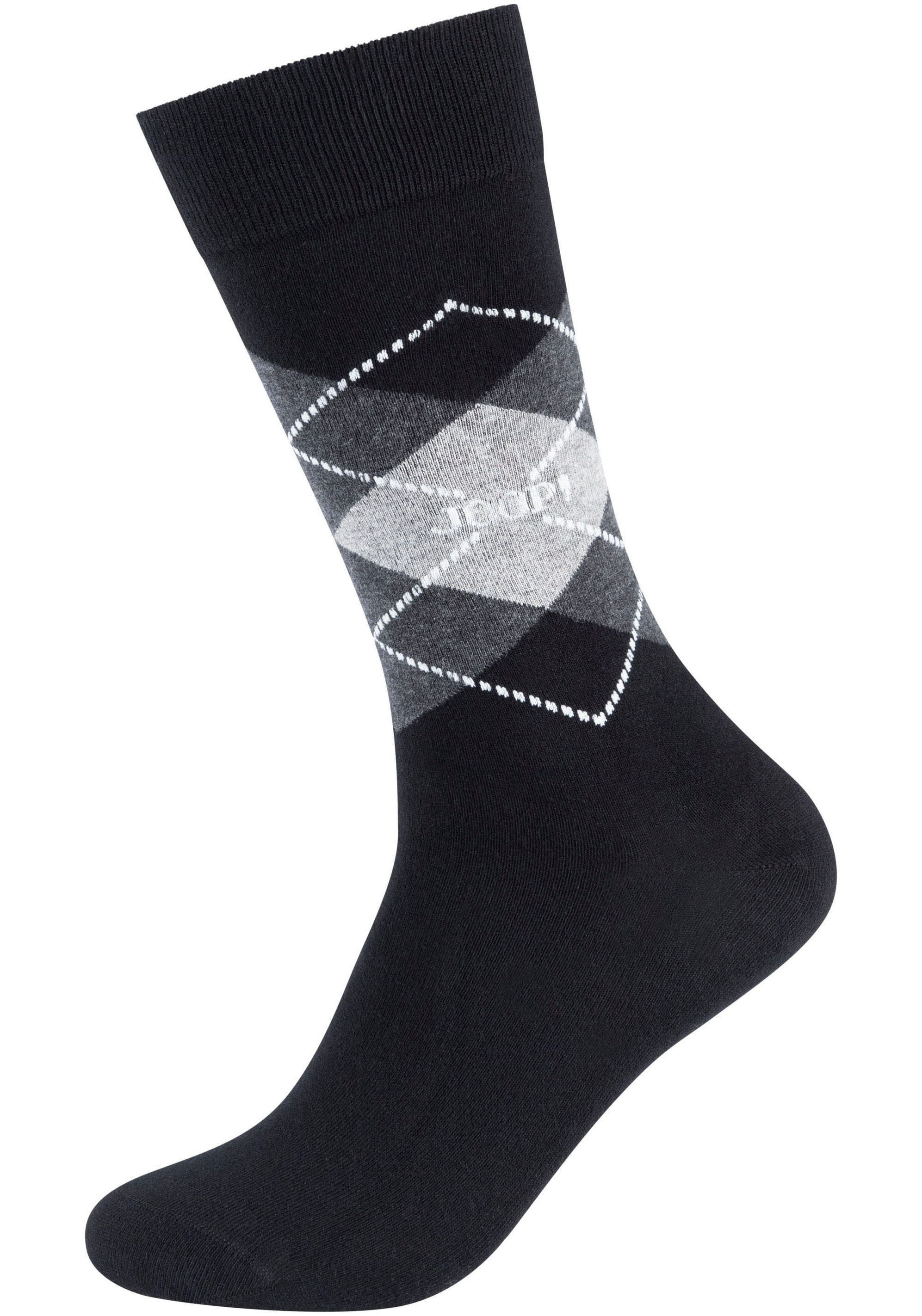 JOOP! Socken »premium essentials«, (2er Pack), Premium Qualität, verstärkte Ferse, verstärkte Zehen, Argyle Design