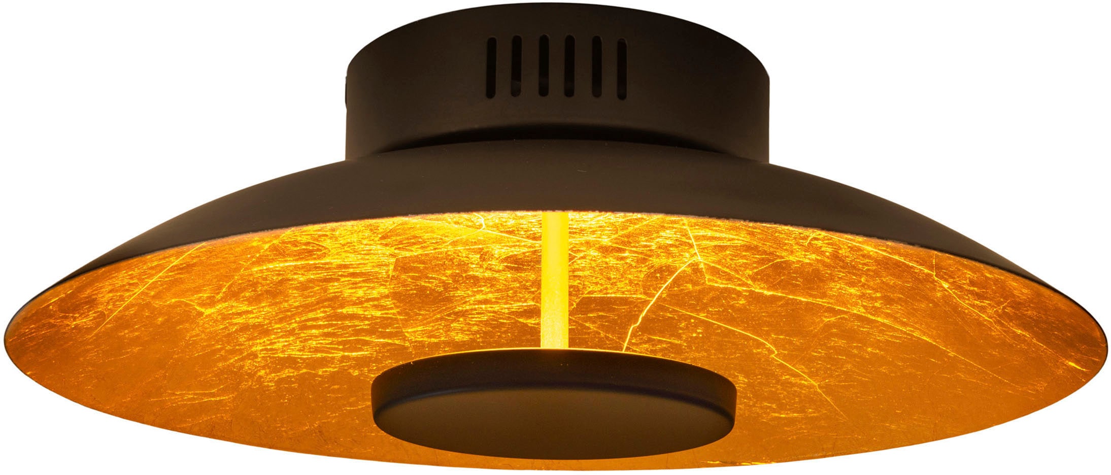 näve LED Deckenleuchte »Firenze«, 1 flammig, rund, schwarz/gold, 36x LED warmweiß, nicht dimmbar, D: 40cm
