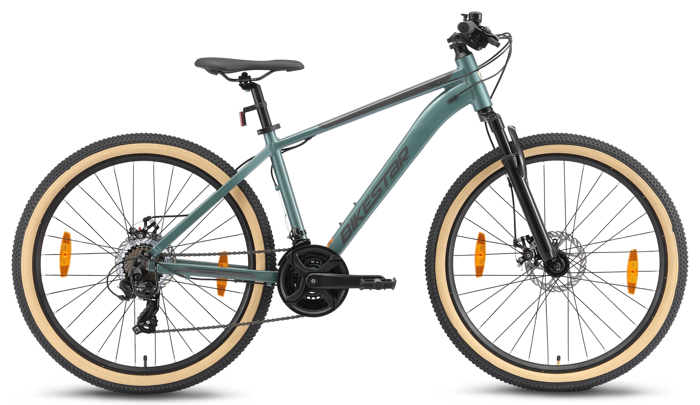 Bikestar Mountainbike 21 Gang Shimano RD-TY300 Schaltwerk Kettenschaltung für Damen und Herren, Kettenschaltung