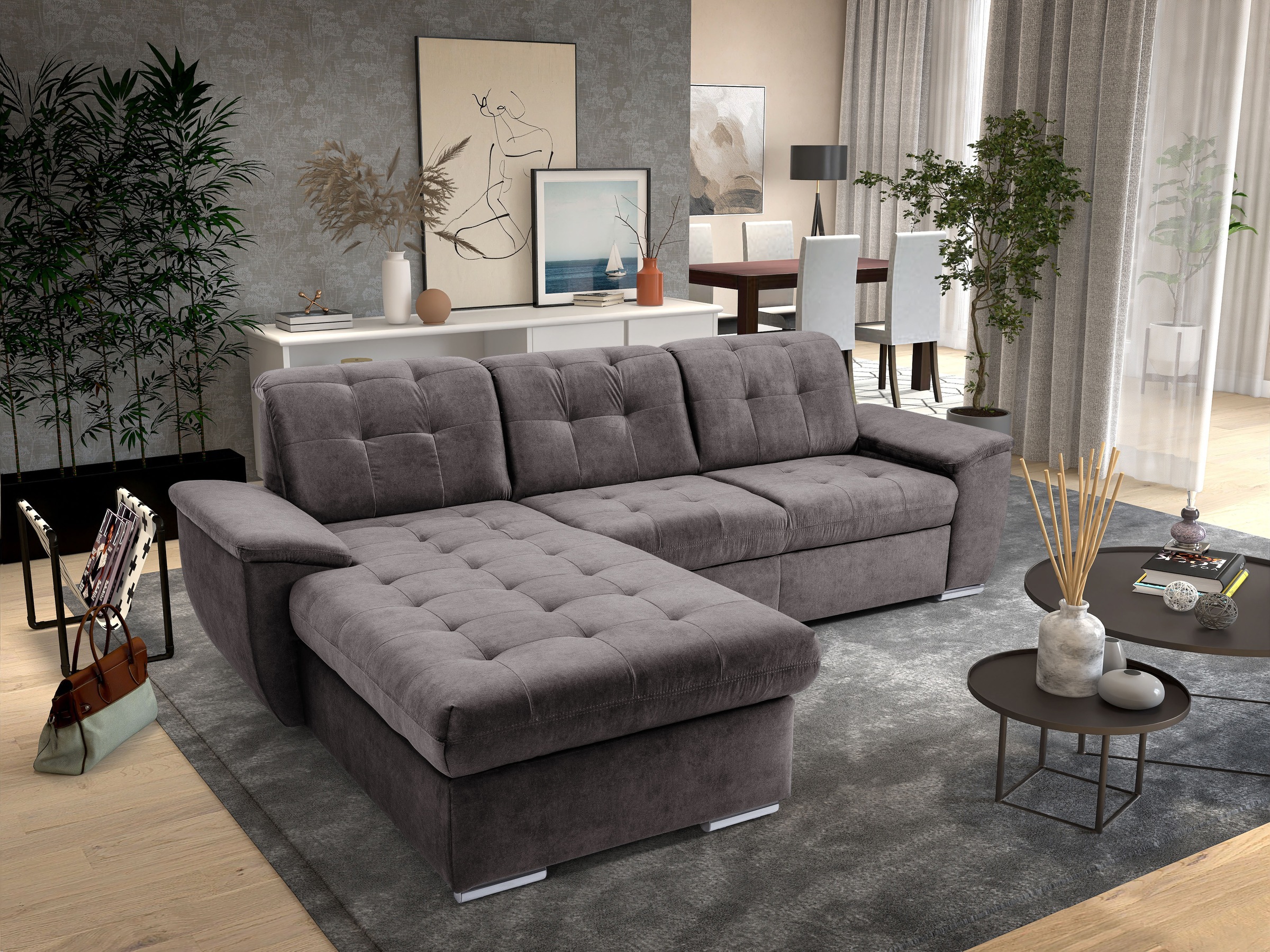 exxpo - sofa fashion Ecksofa »Derby Inkl. Kopfteilverstellung, wahlw. Bett günstig online kaufen