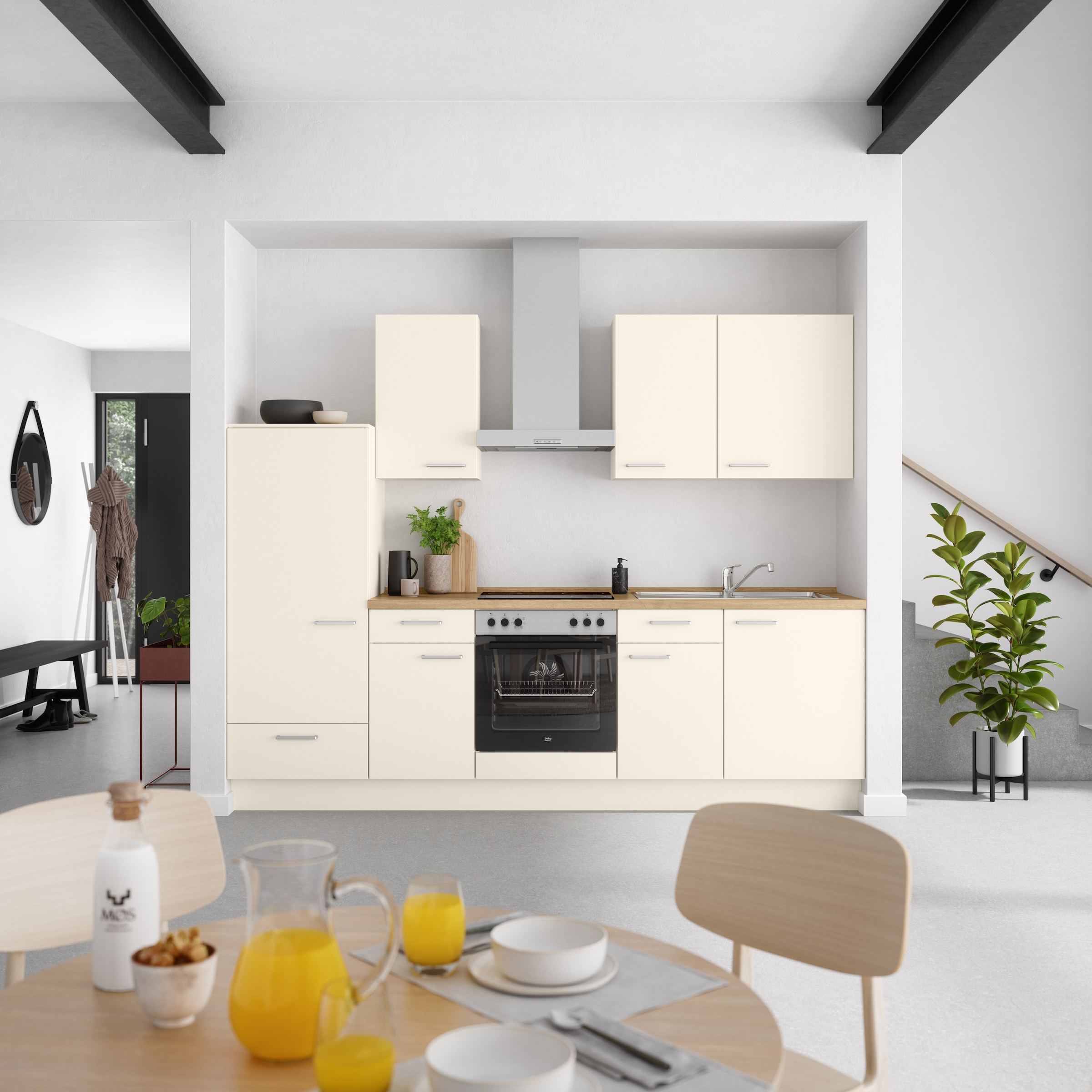 nobilia® Küchenzeile »"Touch I", NEU: individuell anpassbar mit gratis Profi-Beratung« vormontiert, Breite 270 cm, Ausrichtung wählbar, wahlw. mit E-Geräten