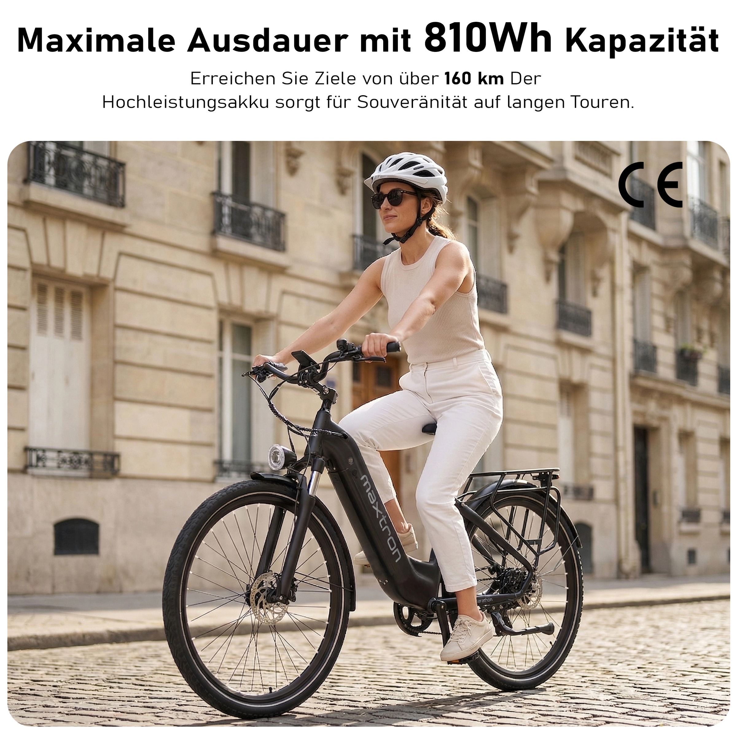 Maxtron »Maxtron Marathon E-Citybike 28 Zoll« 7 Gang Shimano Kettenschaltung Heckmotor 250 W Packung,  Elektrofahrrad für Damen u. Herren