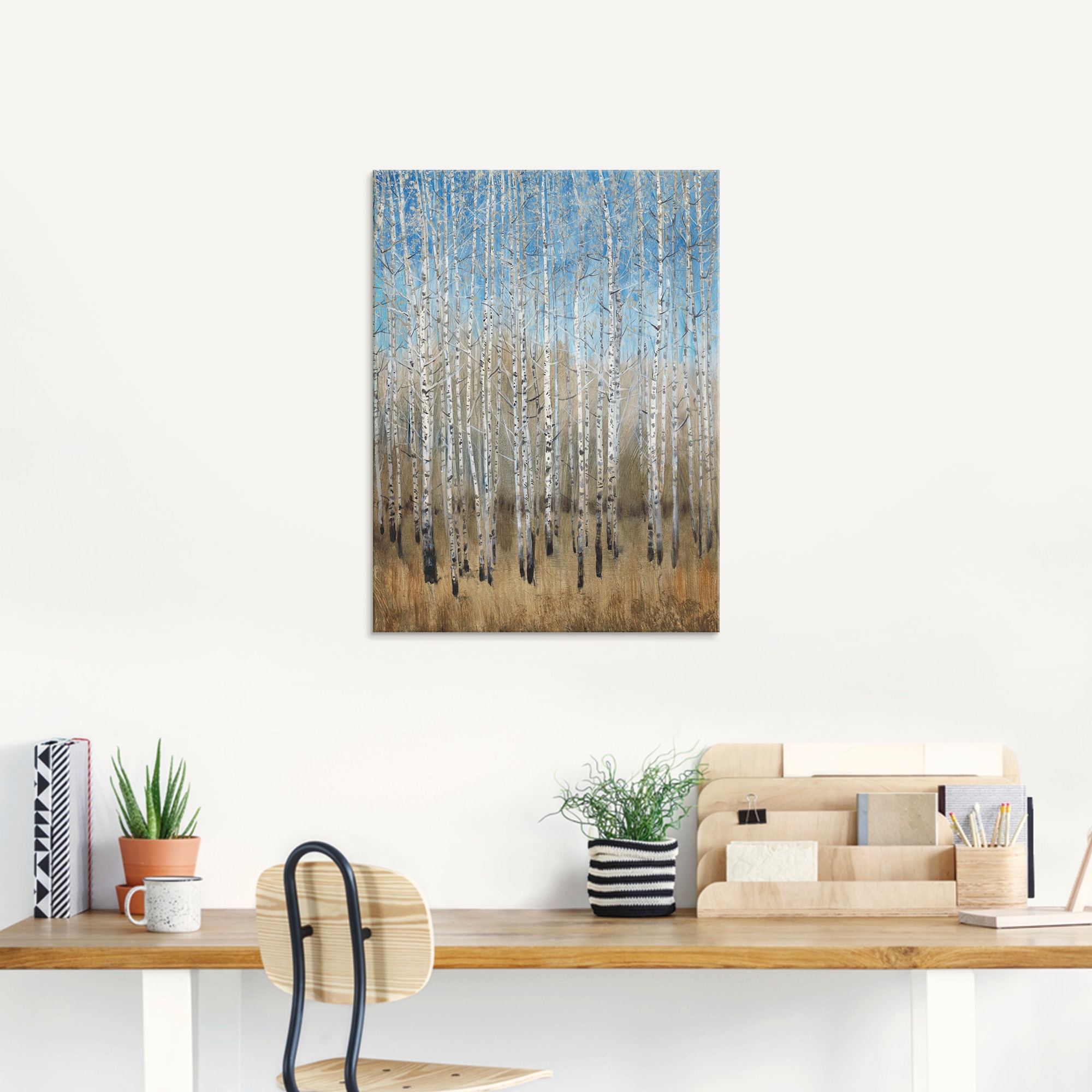 Artland Glasbild »Staubige blaue Birken II«, Wald, (1 St.), in verschiedene günstig online kaufen