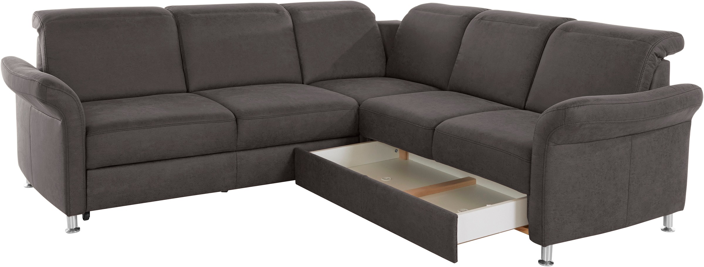 sit&more Ecksofa »Darwin L-Form«, inklusive Federkern, wahlweise mit Kopfteilverstellung, Bettfunktion