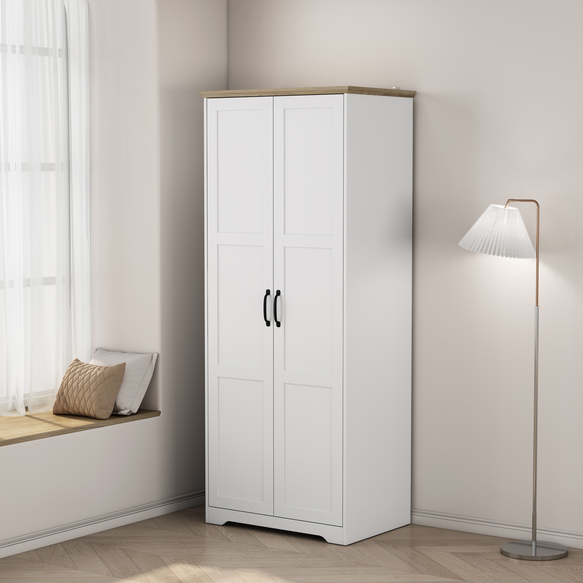 OTTO home Kleiderschrank »Emmilia Schrank Schlafzimmerschrank im Landhaus Design« Landhaus Schrank mit  2 Türen in Breite 82,7cm, Höhe 2m