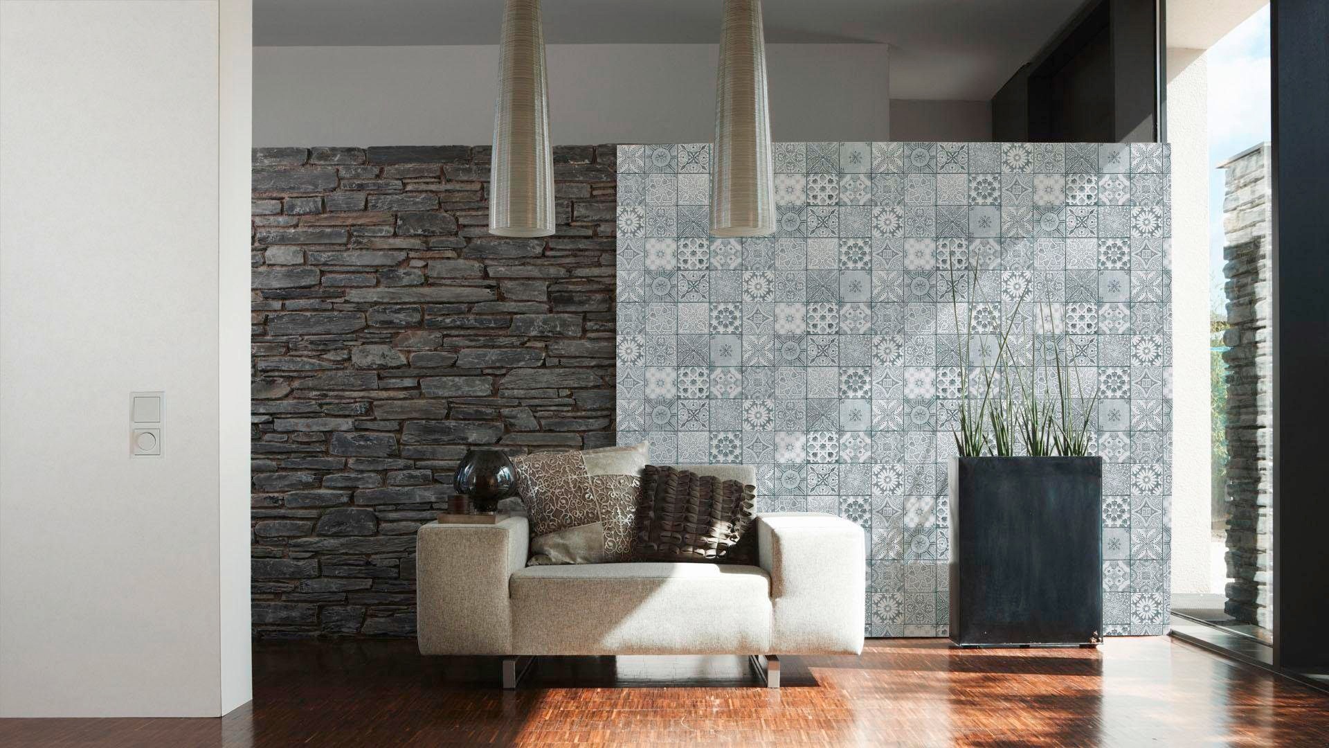 living walls Vliestapete »Neue Bude 2.0«, glänzend-matt-uni-einfarbig, Uni Tapete einfarbig Tapeten Wohnzimmer Schlafzimmer Küche modern Büro