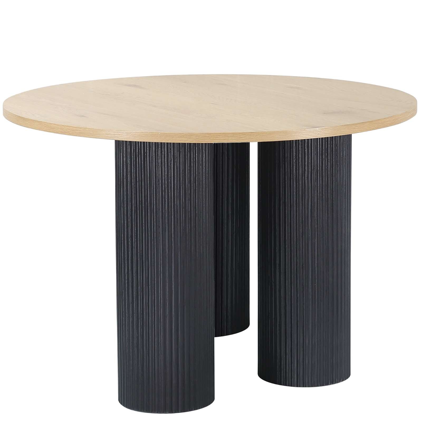 OTTO home Esstisch »Mandan«, rund, 110x110 cm, 25 cm runde Beine mit Rillen günstig online kaufen