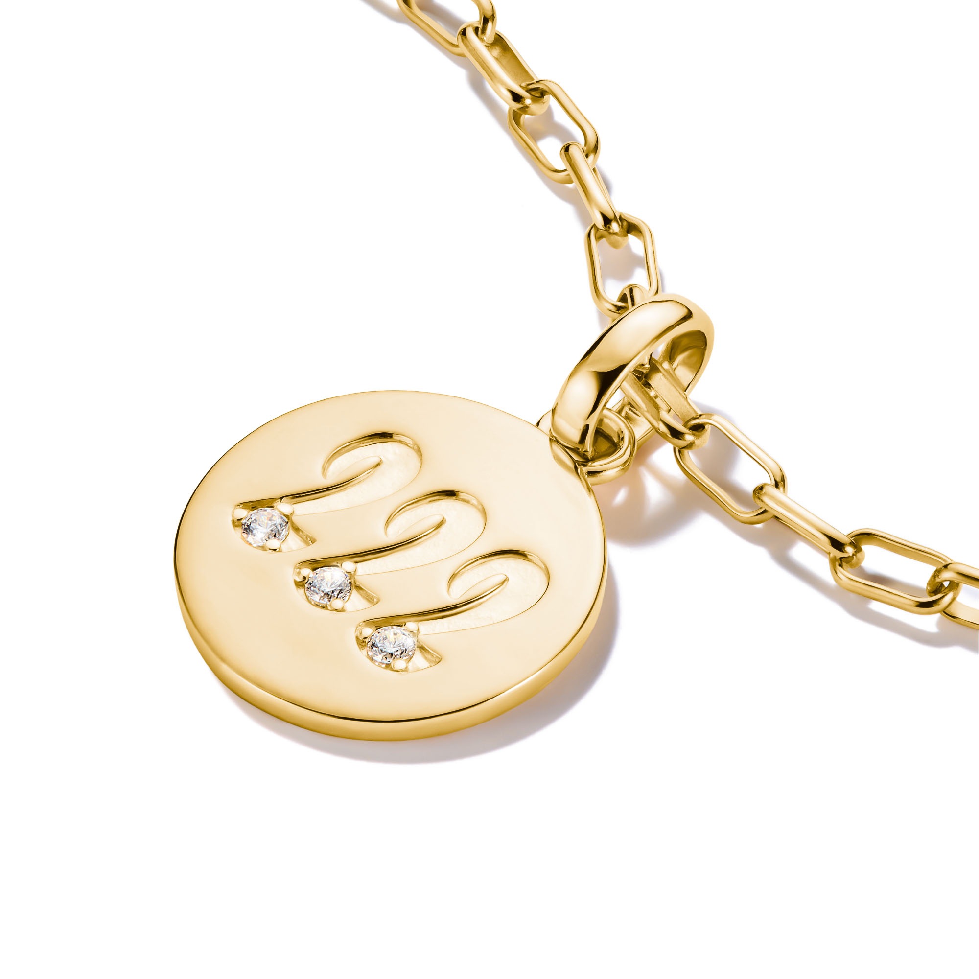 THOMAS SABO Charm-Einhänger »Charm Angel Number 222 vergoldet - Connect, CC1249-414-14«, mit Zirkonia (synth.)