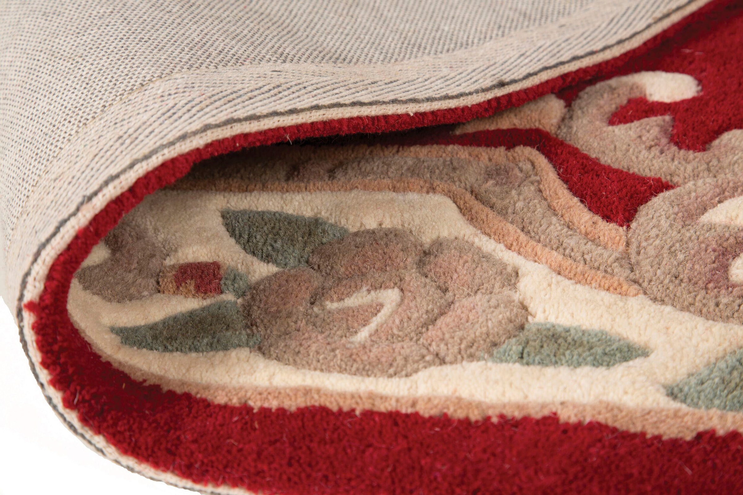 FLAIR RUGS Wollteppich »Aubusson« rund 10 mm Höhe Wolle, Teppich, Wohnzimme günstig online kaufen
