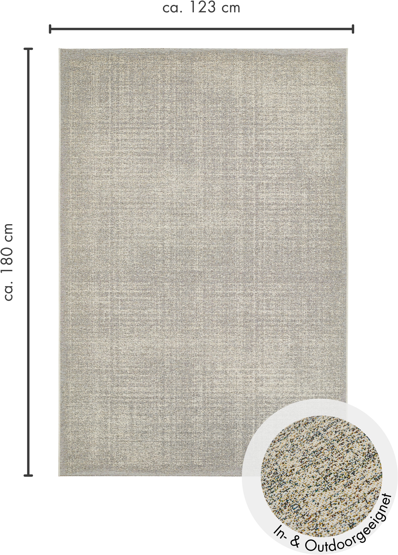 LUXOR living Teppich »Patio, Made in Belgium«, rechteckig, 3 mm Höhe, Kurzflor, meliert, In- und Outdoor geeignet, für Balkon & Terrasse