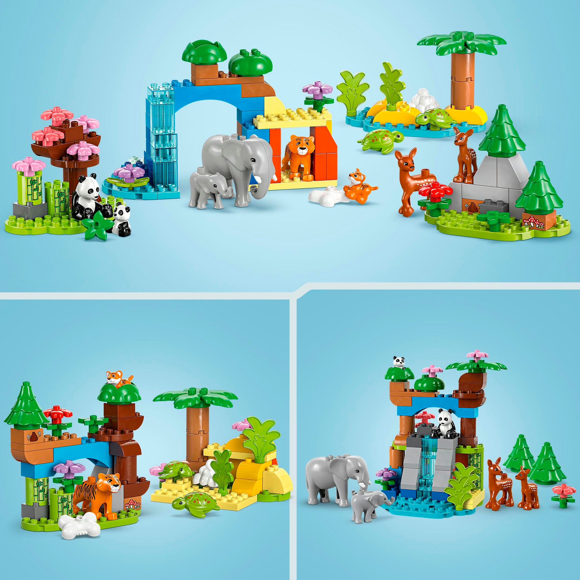 LEGO® Konstruktionsspielsteine »Wildtier-Familien 3-in-1-Set (10446), LEGO DUPLO Town«, (92 St.), Made in Europe