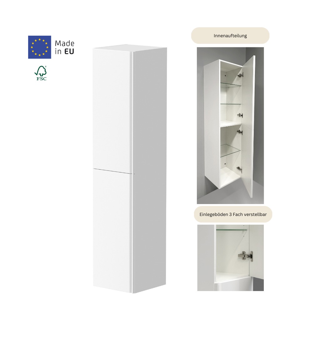 welltime Hochschrank »Cosmos«, mit Soft-Close Funktion, Breite 35 cm, Höhe 160 cm, FSC®