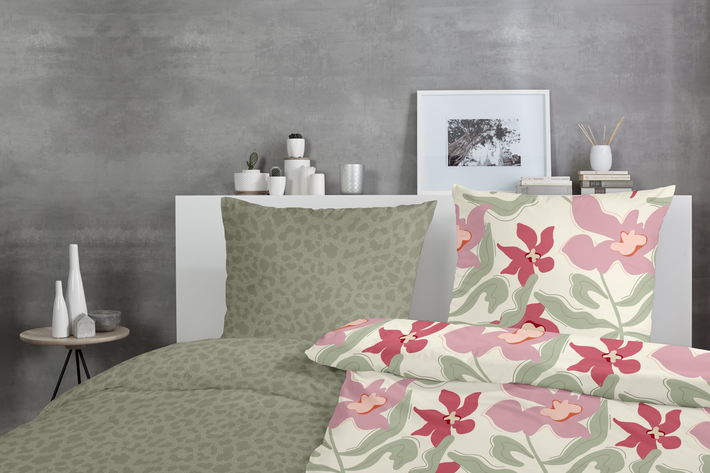 Primera Bettwäsche »Biber-Bettwäsche Matisse« 2 Stk. tlg. mit verspieltem Blumenmuster