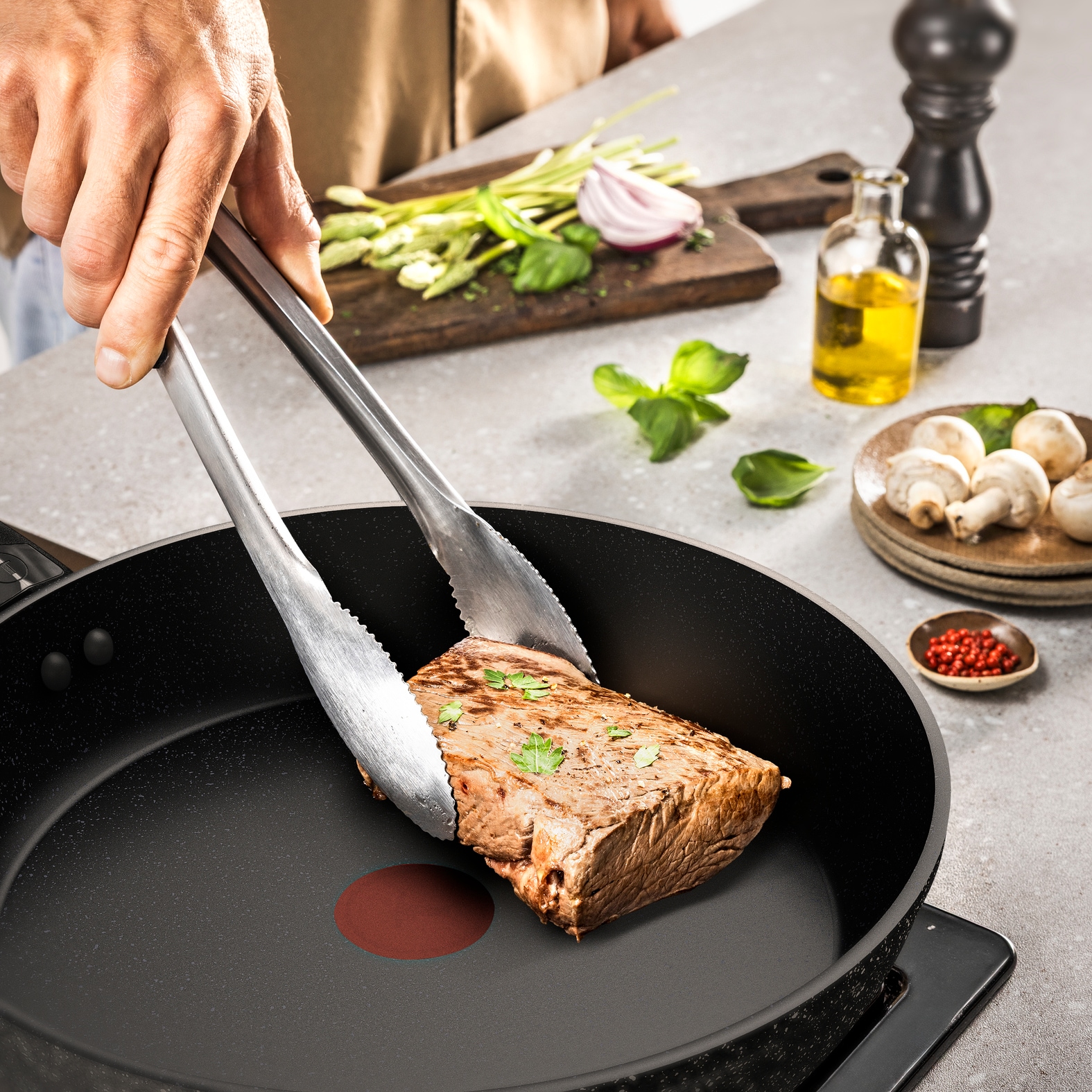 Tefal Pfannen-Set »Excell'Cook« Aluminium Set, je 1 Pfanne 20/24/28 cm, 3 tlg. leistungsstarke Antihaftbeschichtung, Induktion, metallspatelsicher