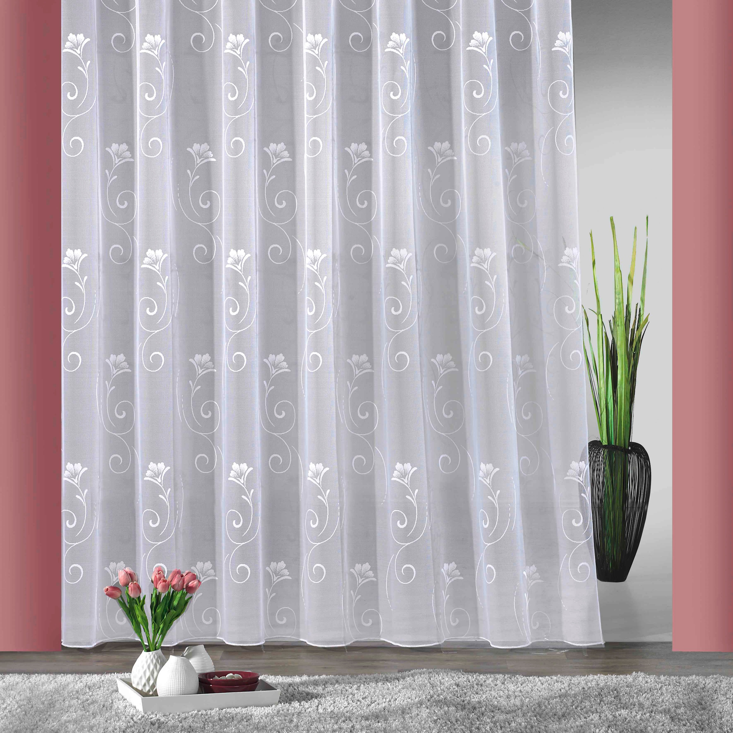 Weckbrodt Gardine »Lilly«, (1 St.), Store, halbtransparent, Jacquard, flora günstig online kaufen